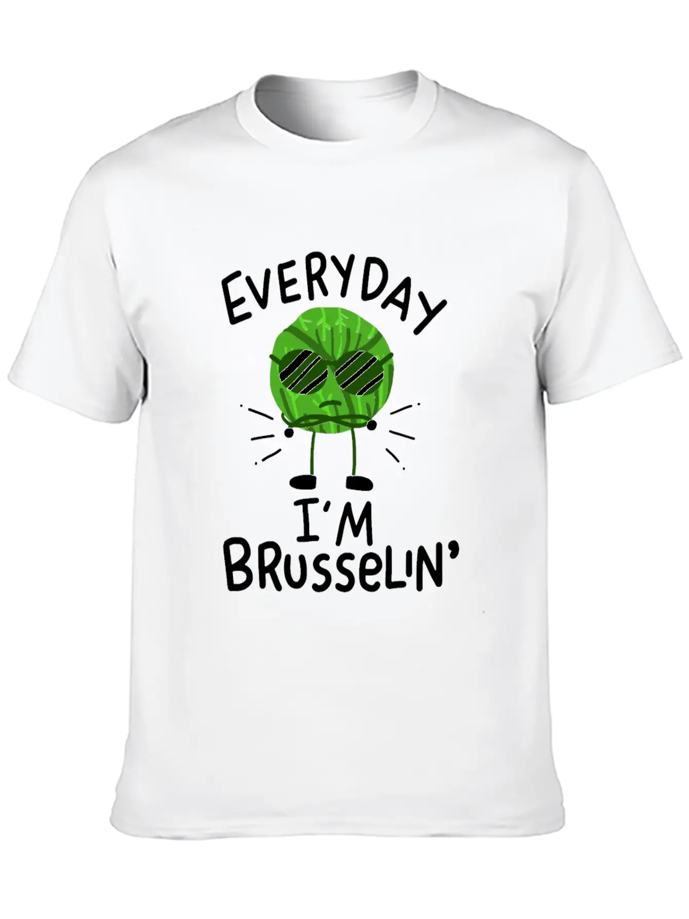 Vegan Brussels Sprouts Simple Everyday Graphic Tee – Lightweight Summer Wear