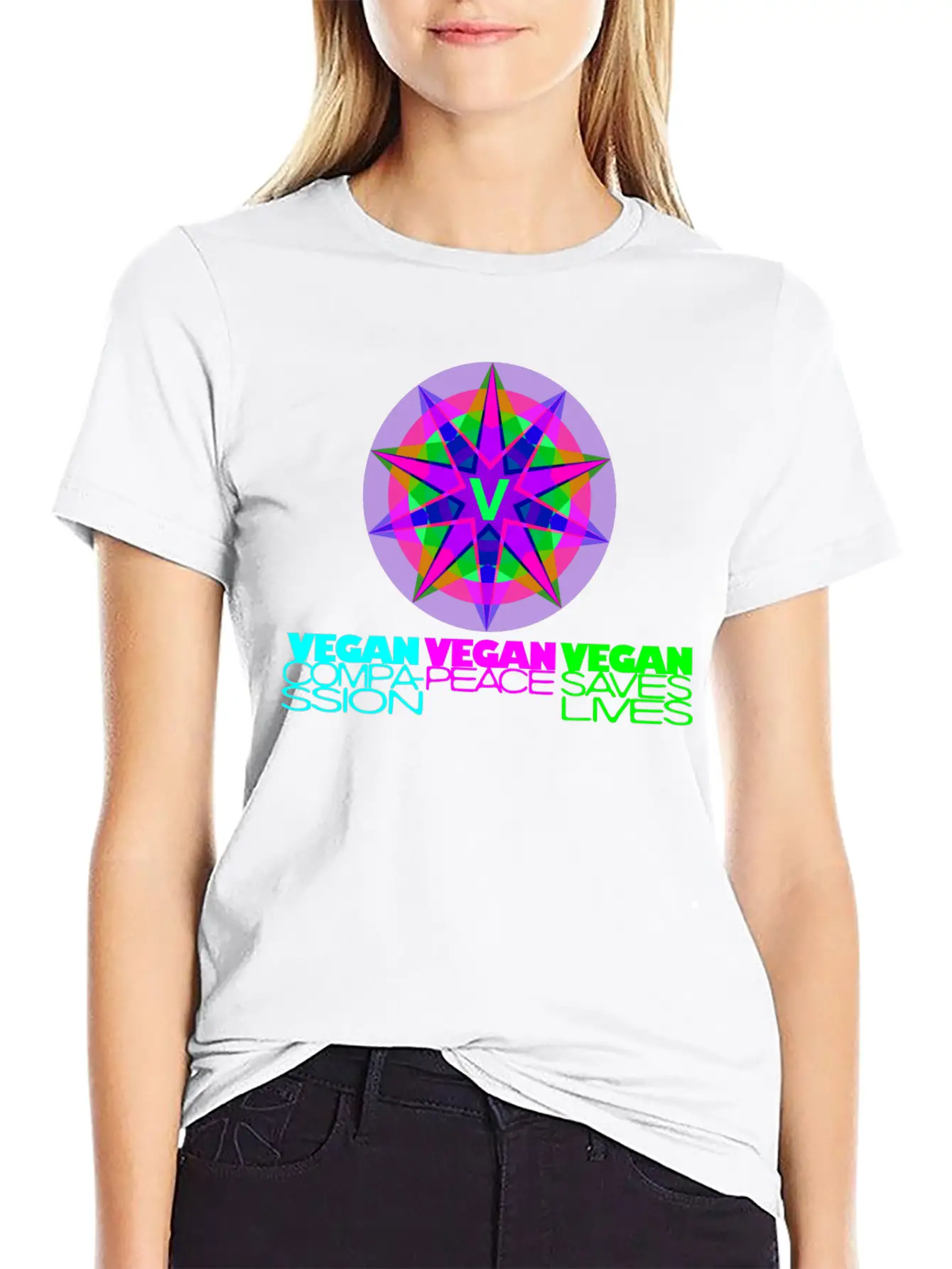 VEGAN COMPASSION-PEACE-SAVES LIVES. Classic Cotton Tee – Unisex Comfort For Any Season