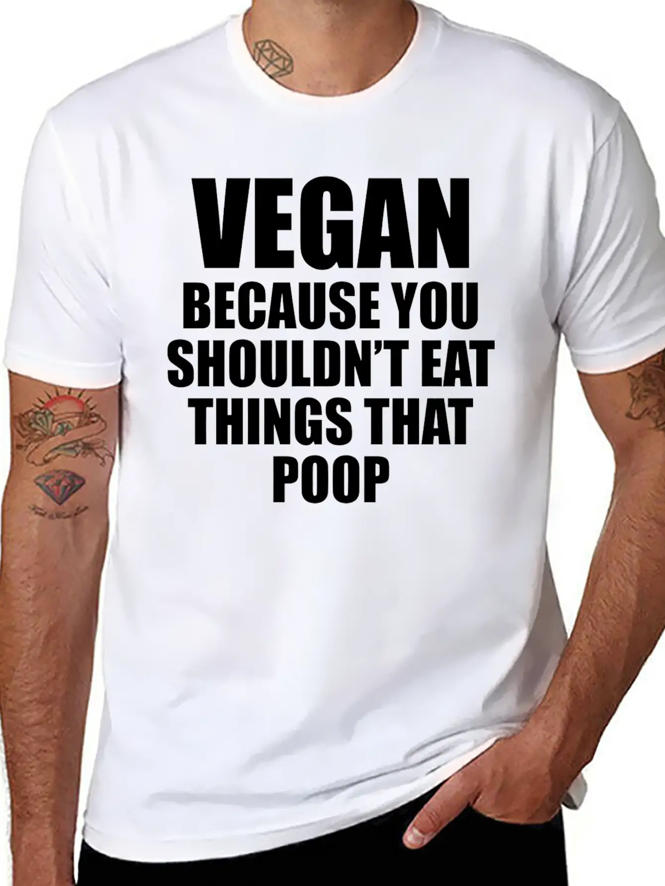 Vegan - Vegan Because You Shouldn't Eat Things T Stylish Everyday T-Shirt – Unisex Basic Cotton Tee