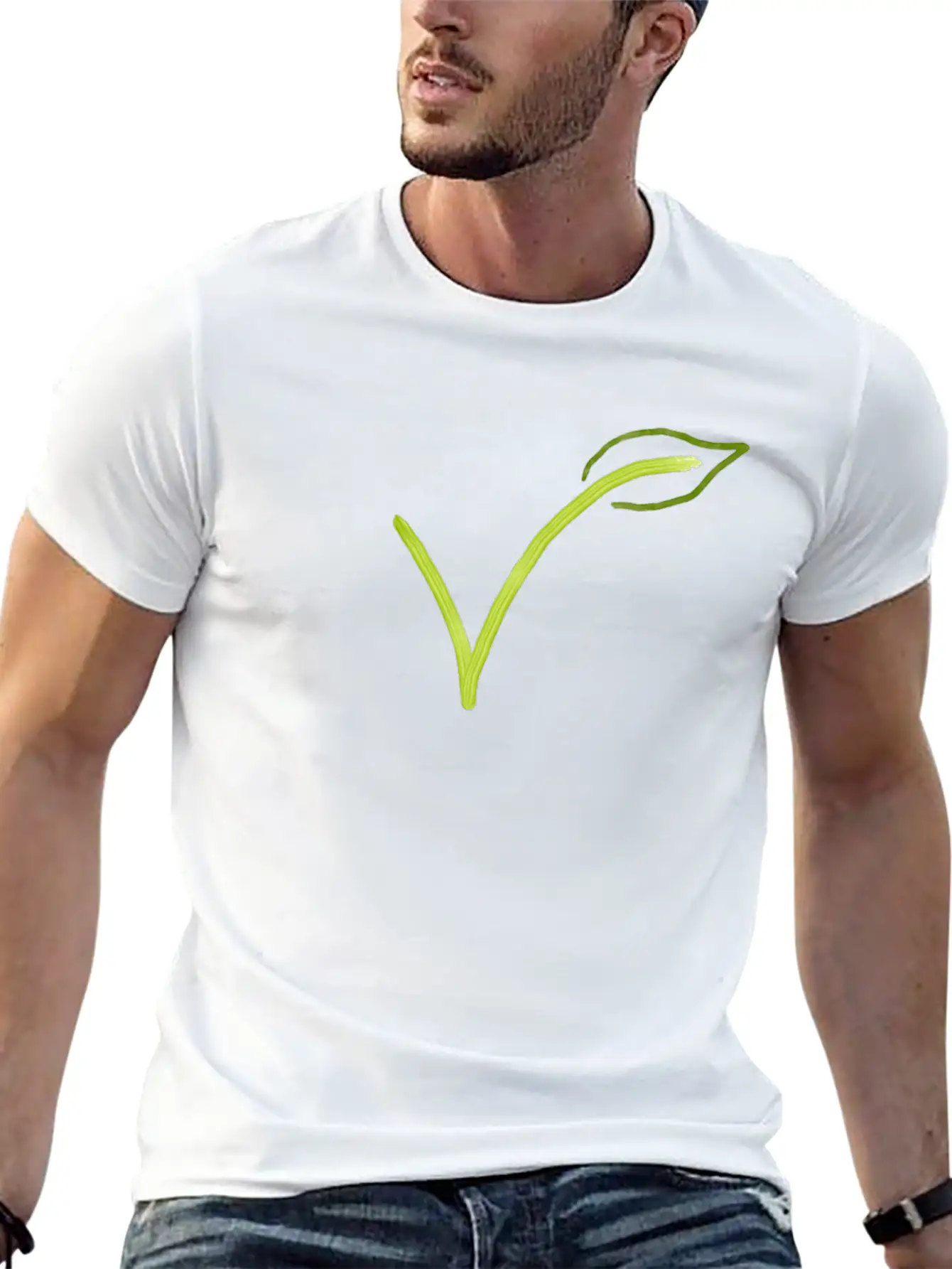 V(egan) | Vegan, Veggie, Vegetables, Animal Friend Basic Graphic T-Shirt – Daily Comfort In Soft Cotton