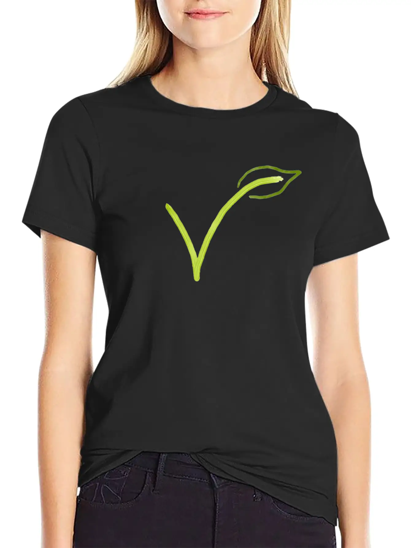 V(egan) | Vegan, Veggie, Vegetables, Animal Friend Basic Graphic T-Shirt – Daily Comfort In Soft Cotton