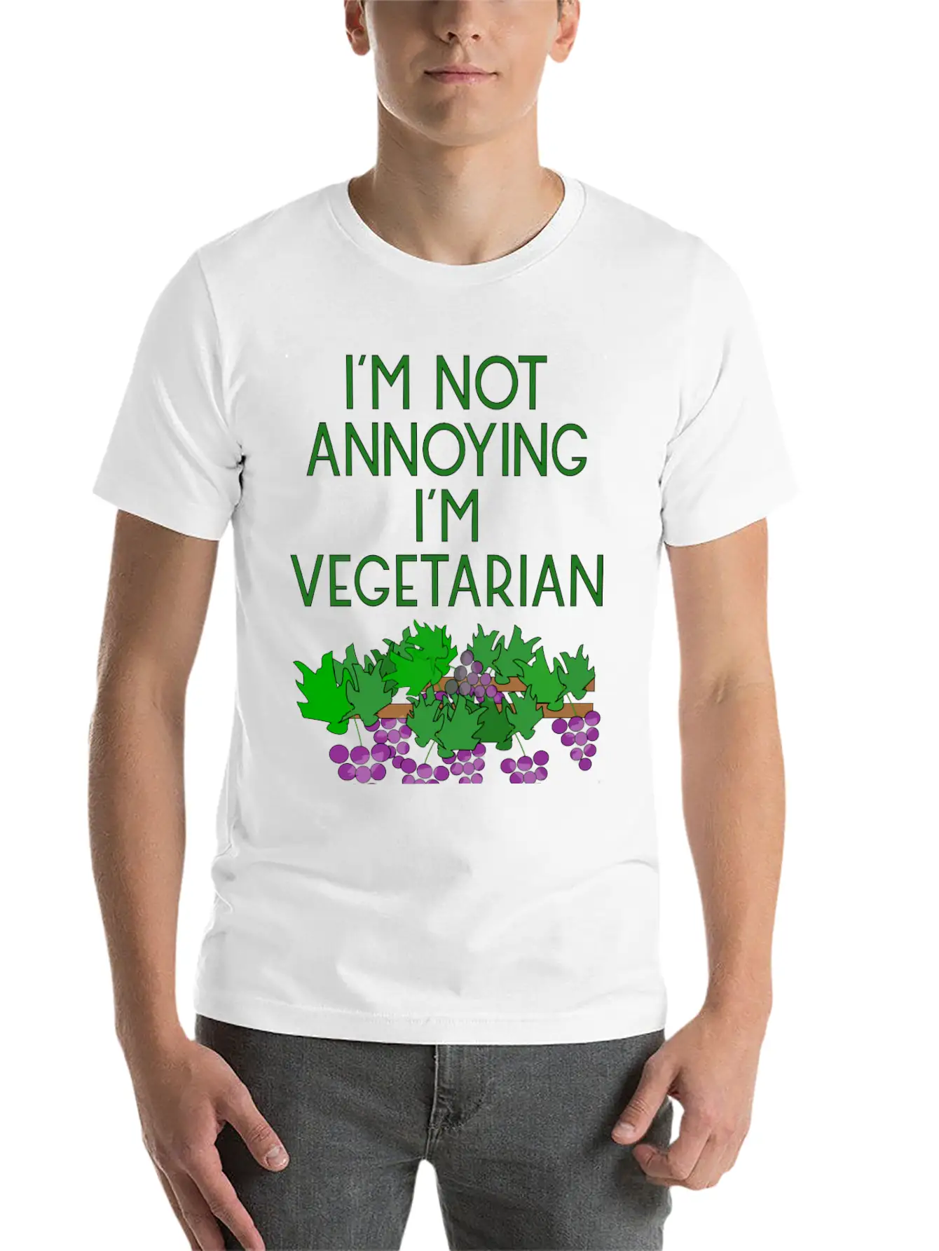 Vegetarian Vegan Veggie Weintrauben Grapes4 Basic Graphic T-Shirt – Daily Comfort In Soft Cotton