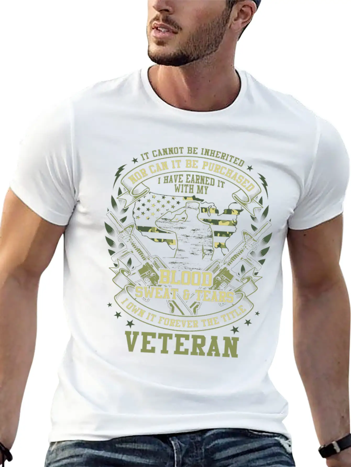 Veterans Blood Sweat And Tears Simple Everyday Graphic Tee – Lightweight Summer Wear