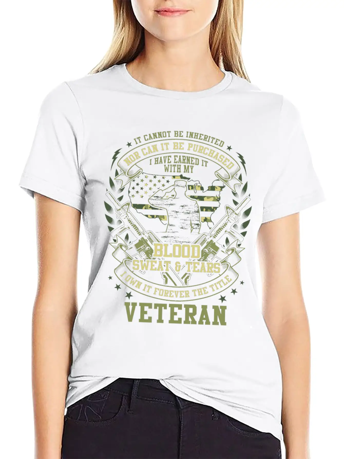 Veterans Blood Sweat And Tears Simple Everyday Graphic Tee – Lightweight Summer Wear