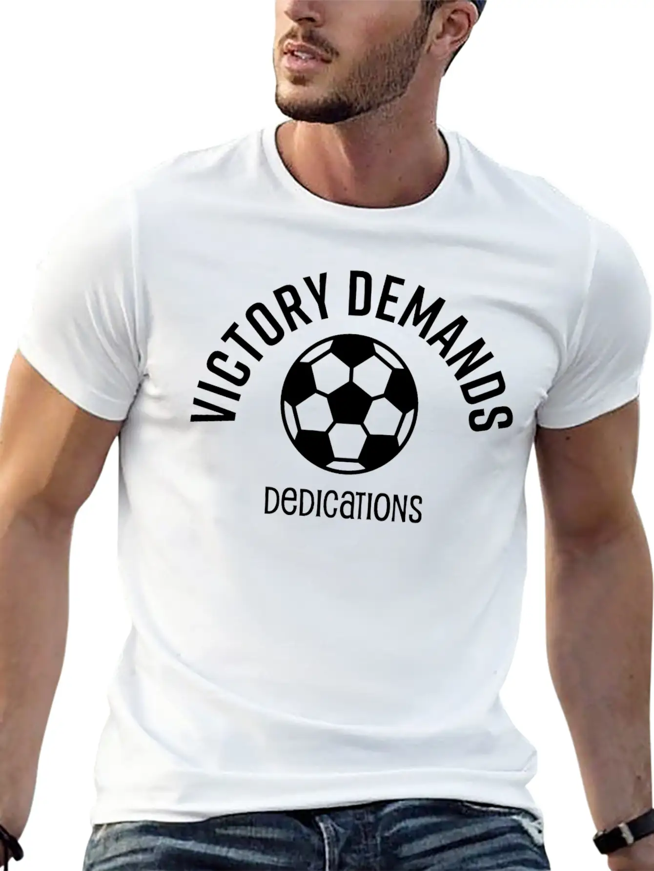 Victory Demands Dedication Fabric Design Stylish Everyday T-Shirt – Unisex Basic Cotton Tee