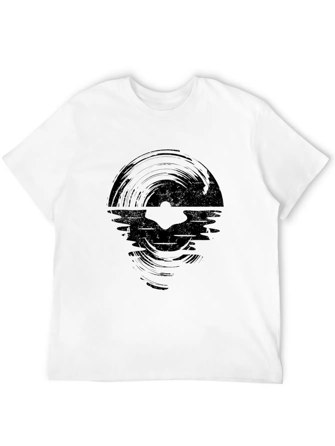 Vinyl Record Moon Simple Everyday Graphic Tee – Lightweight Summer Wear