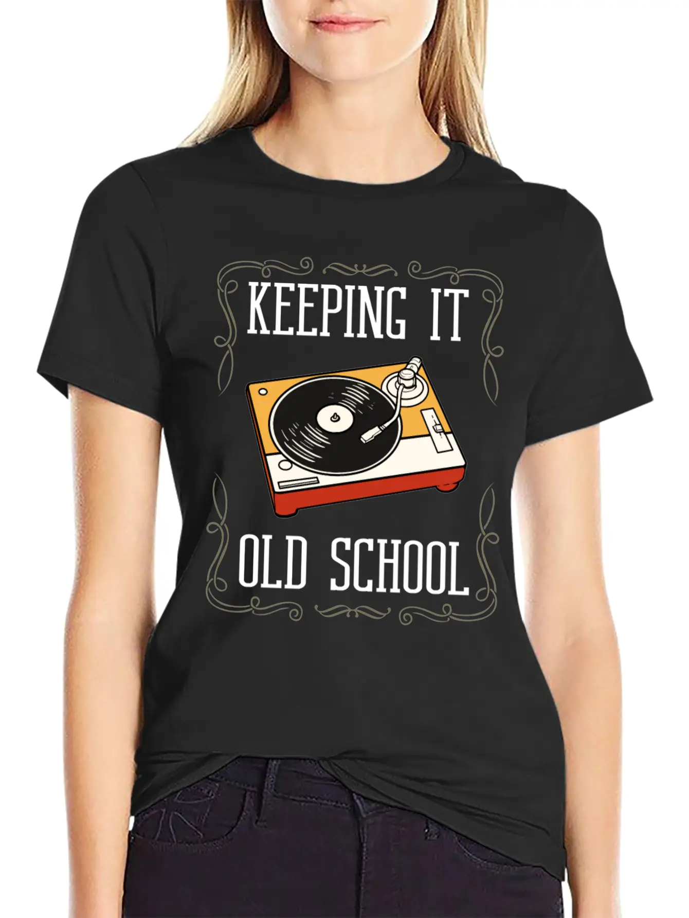 Vinyl Record Player LP Music Album Stylish Everyday T-Shirt – Unisex Basic Cotton Tee