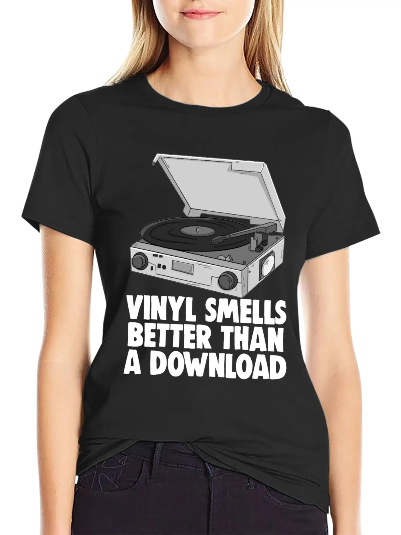 Vinyl Smells Better Than A Download Breathable Graphic T-Shirt – Perfect For Casual Days