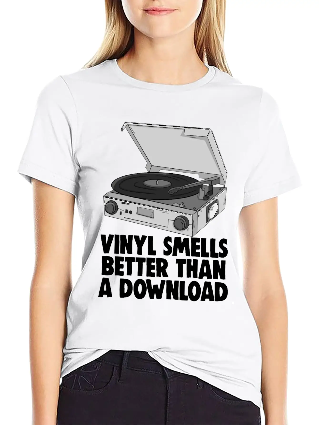 Vinyl Smells Better Than A Download Breathable Graphic T-Shirt – Perfect For Casual Days