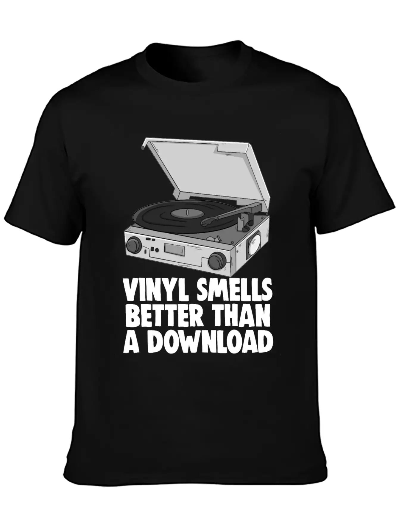 Vinyl Smells Better Than A Download Breathable Graphic T-Shirt – Perfect For Casual Days