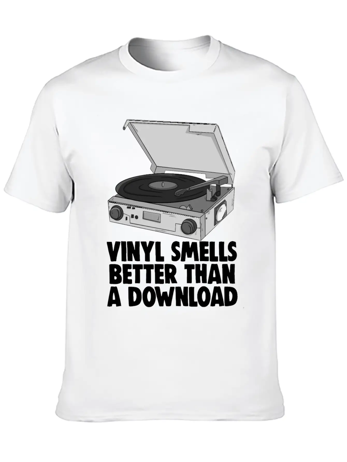 Vinyl Smells Better Than A Download Breathable Graphic T-Shirt – Perfect For Casual Days