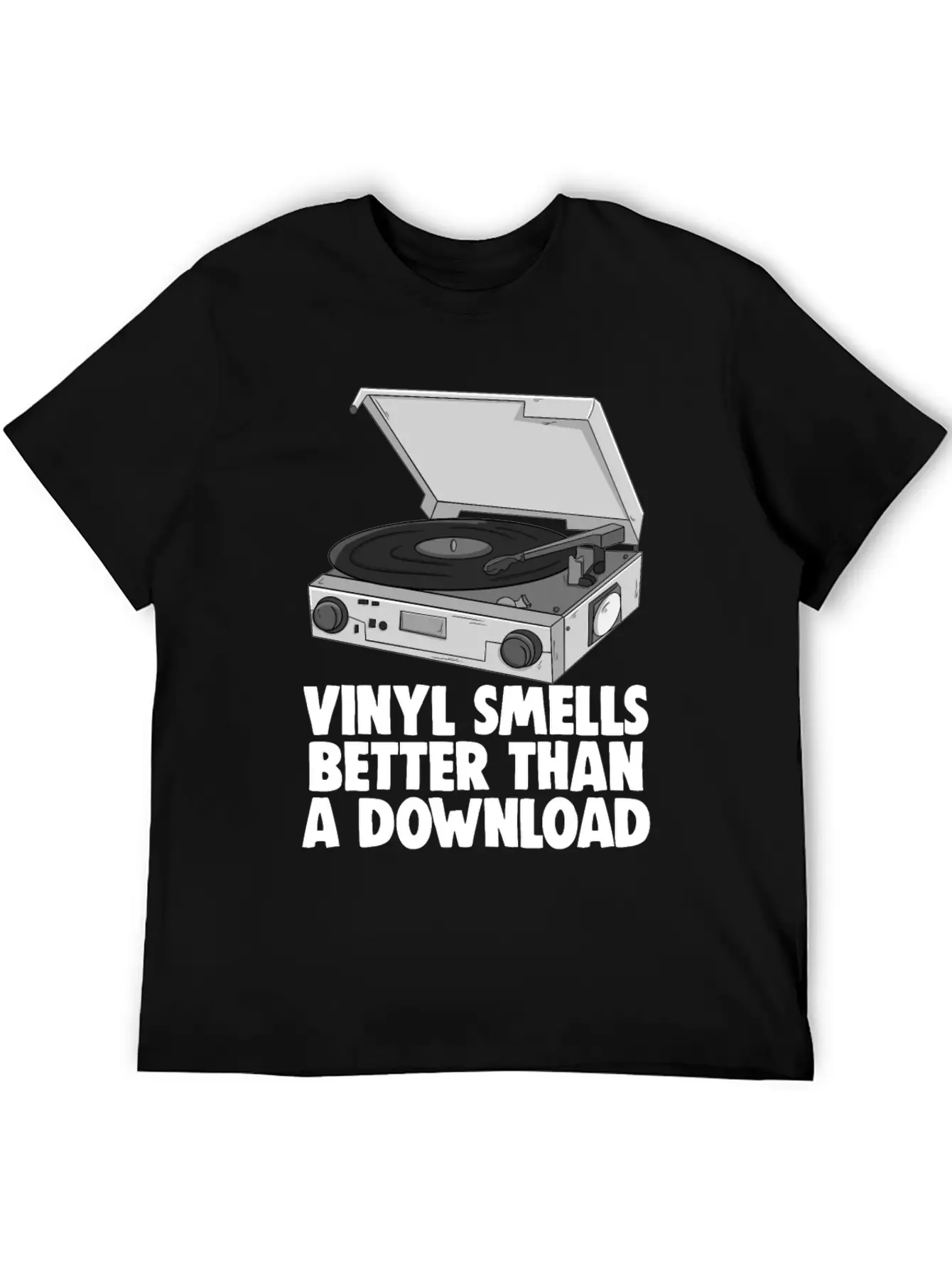 Vinyl Smells Better Than A Download Breathable Graphic T-Shirt – Perfect For Casual Days