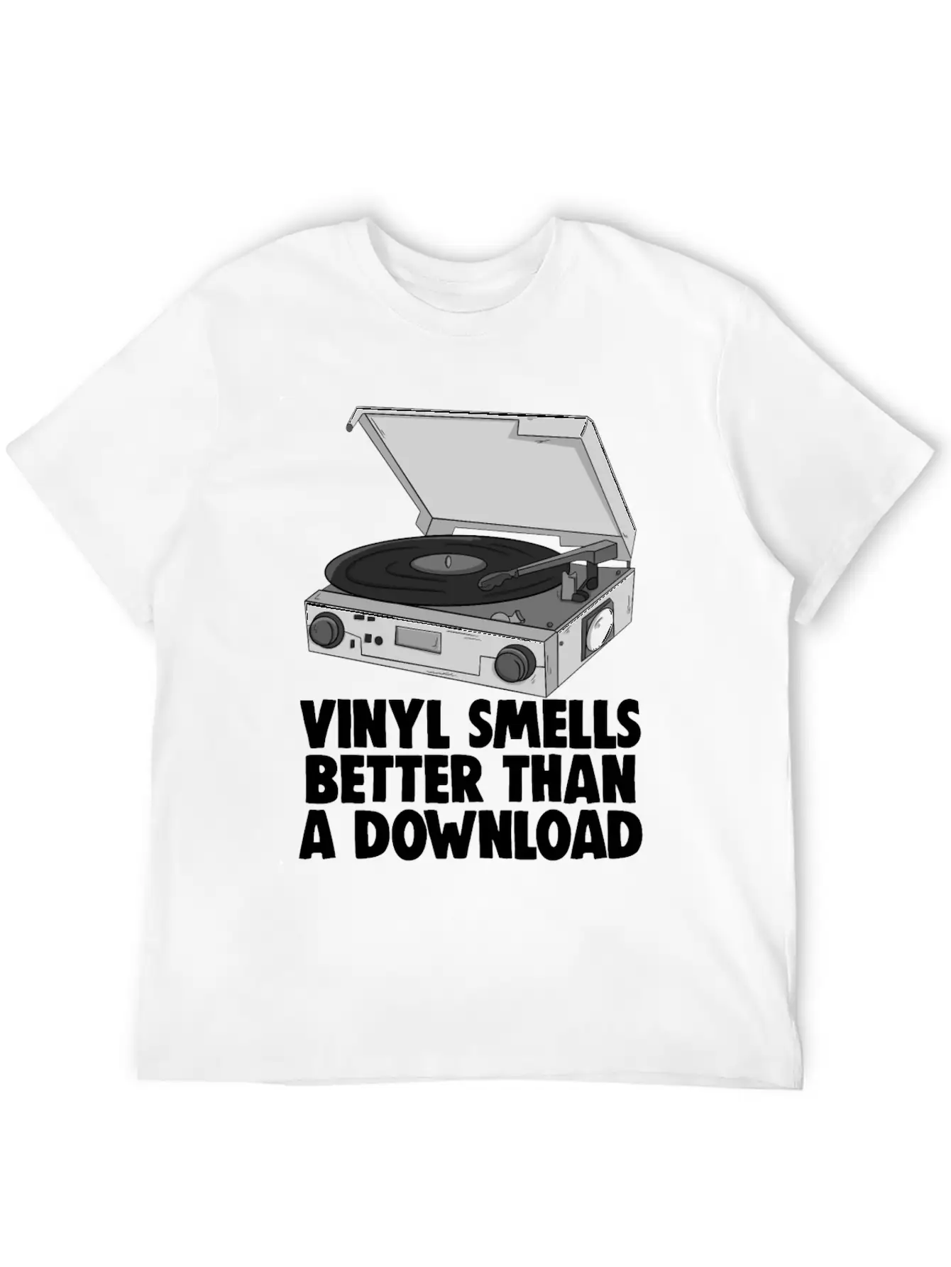 Vinyl Smells Better Than A Download Breathable Graphic T-Shirt – Perfect For Casual Days