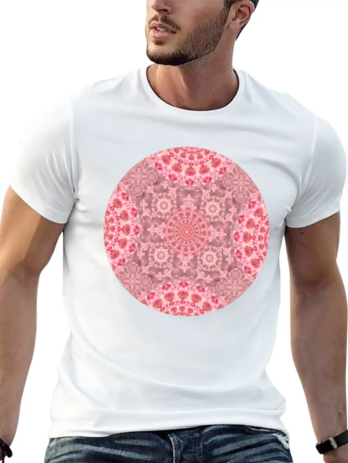 Violet Relief Mandala Stylish Everyday T-Shirt – Unisex Basic Cotton Tee