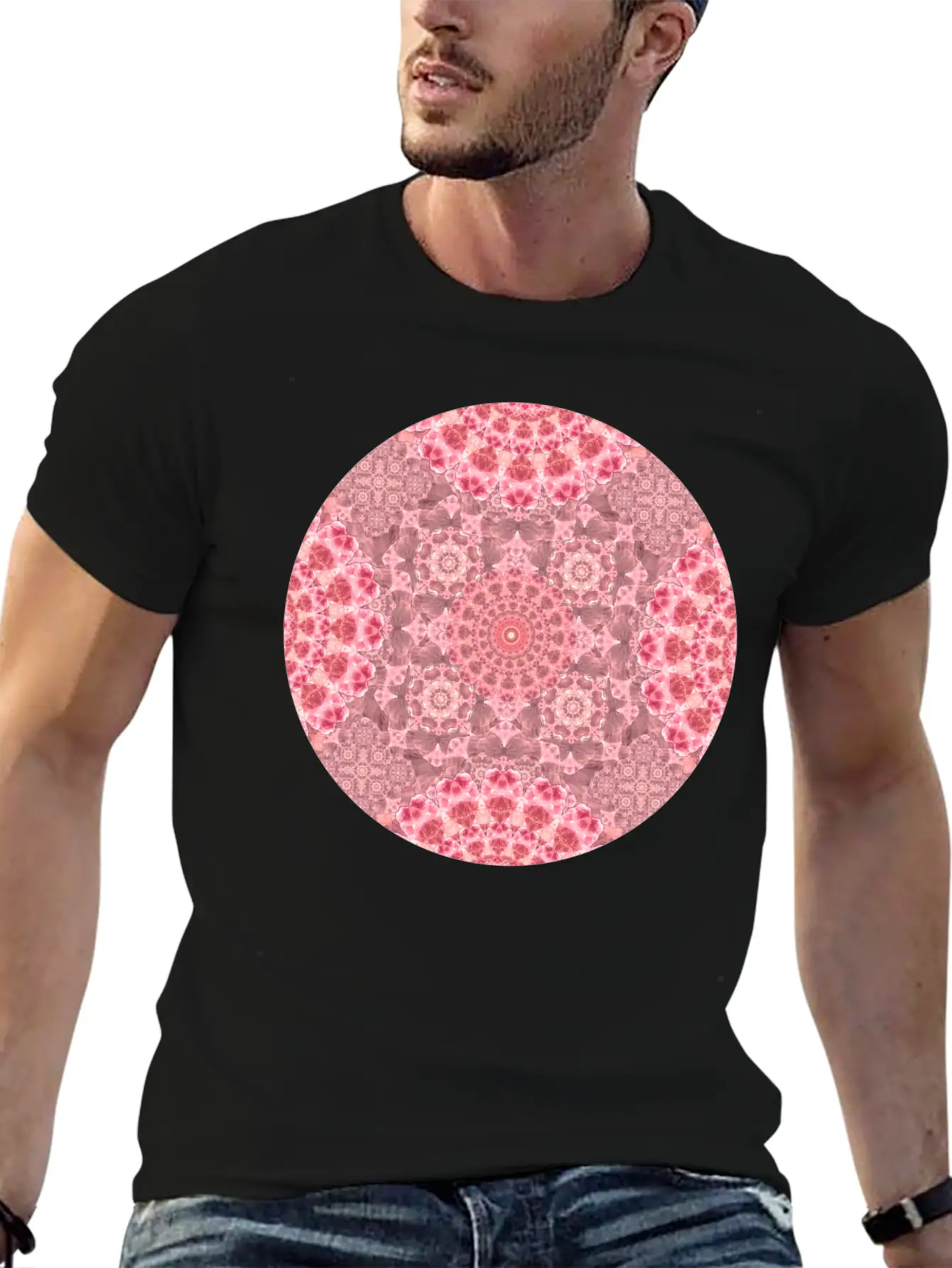 Violet Relief Mandala Stylish Everyday T-Shirt – Unisex Basic Cotton Tee