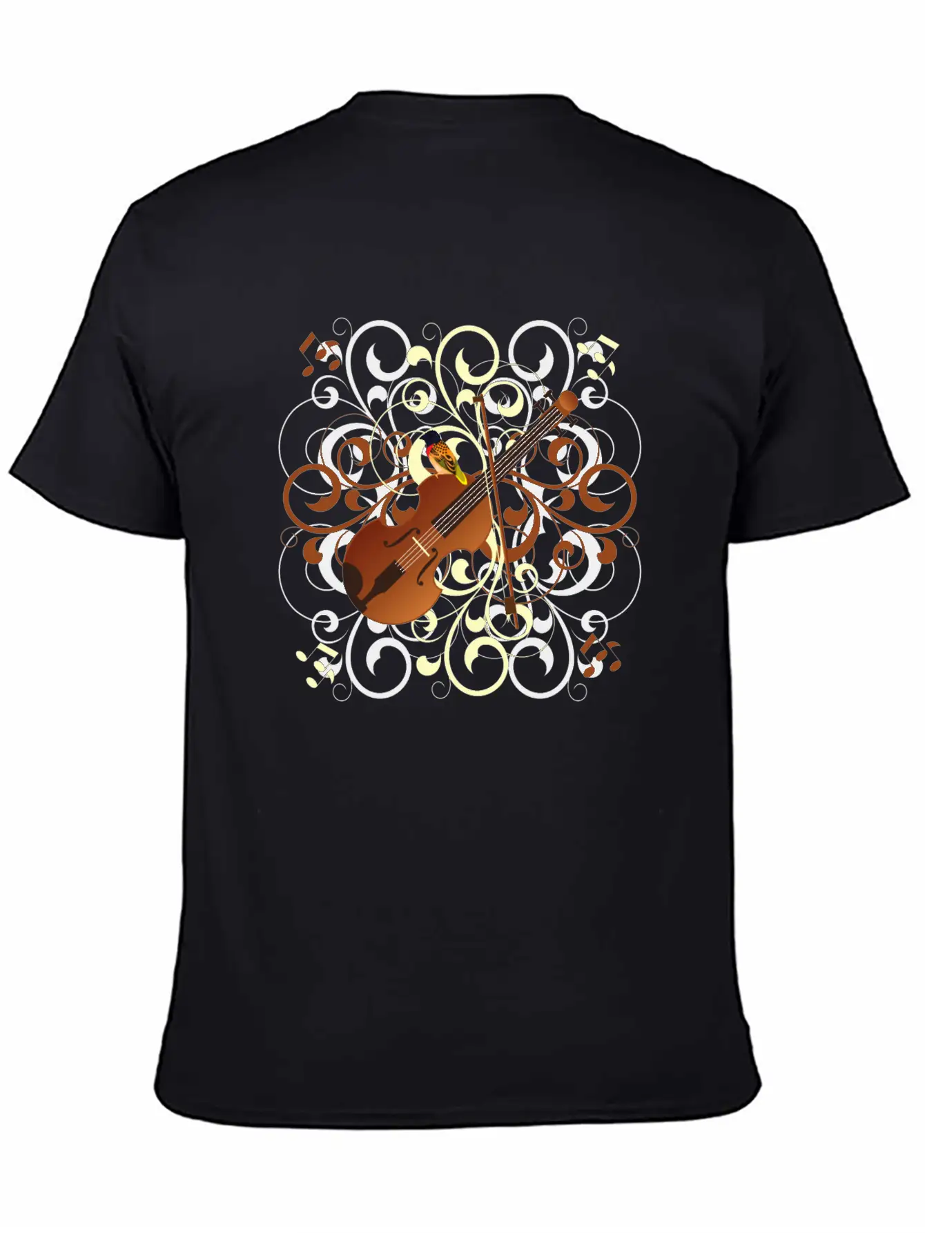 Violin Creamsicle Simple Everyday Graphic Tee – Lightweight Summer Wear