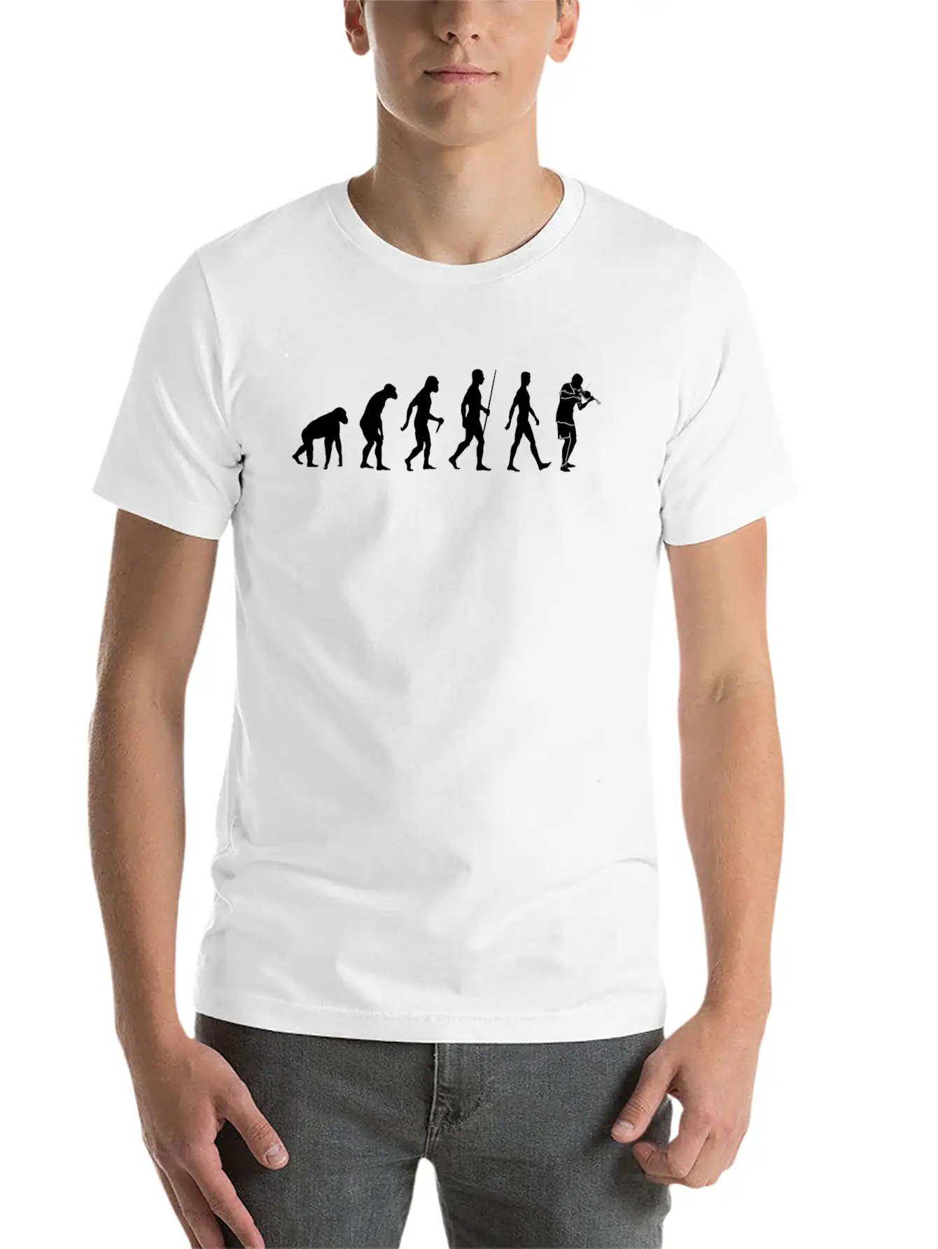 Violin Evolution Liveline Music Player Gift Simple Everyday Graphic Tee – Lightweight Summer Wear