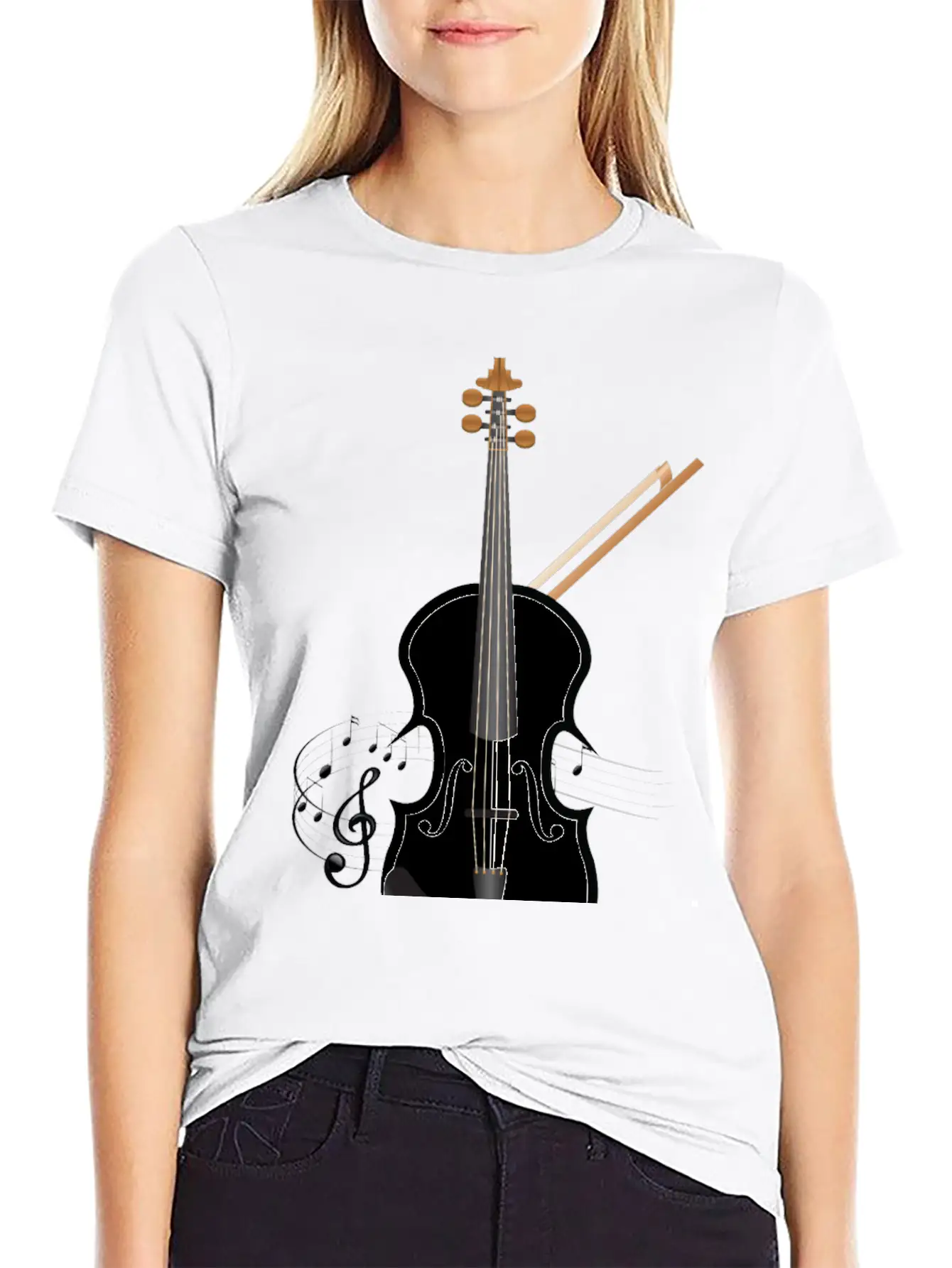Violin Music Classical Stylish Everyday T-Shirt – Unisex Basic Cotton Tee