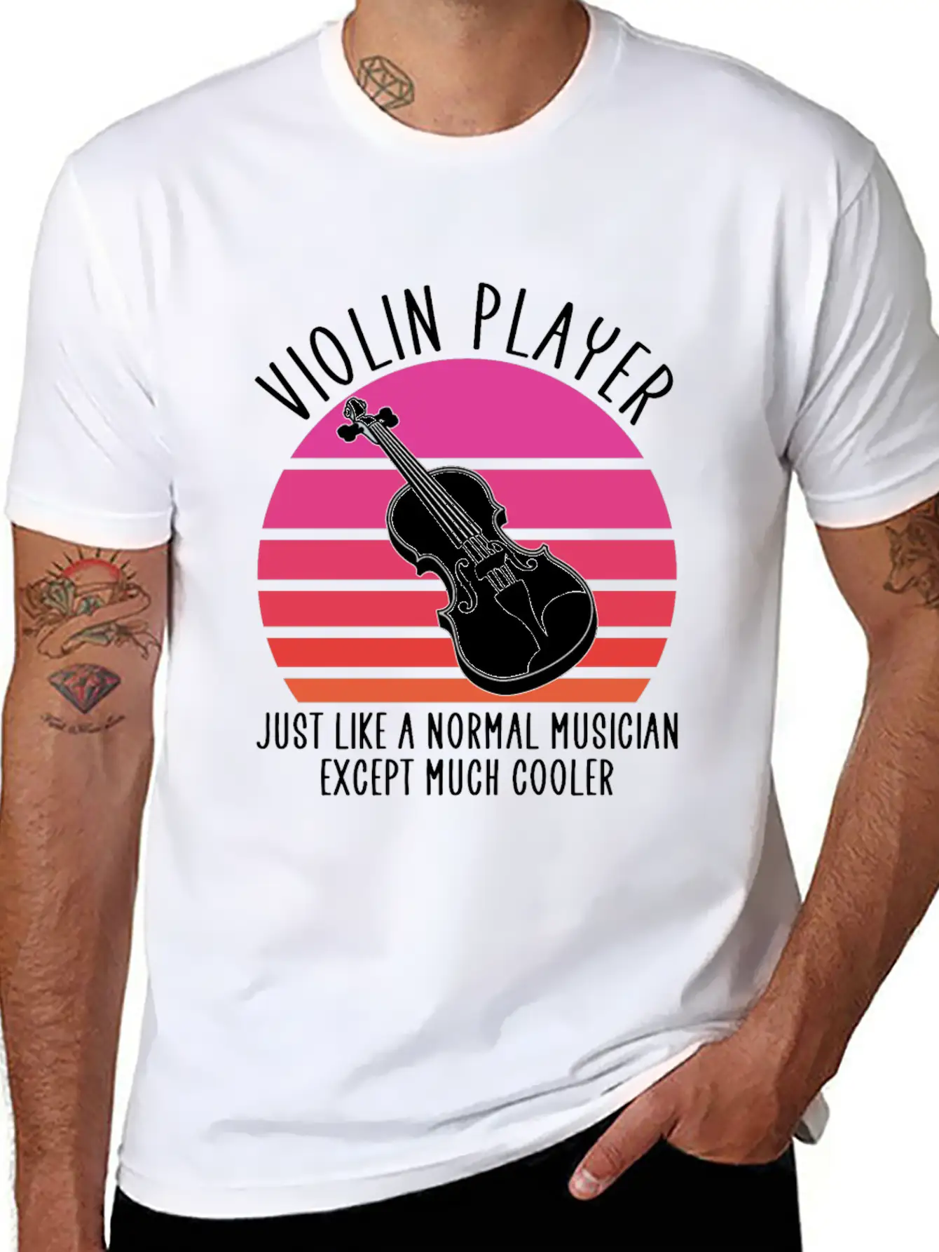 Violin Player Stylish Everyday T-Shirt – Unisex Basic Cotton Tee