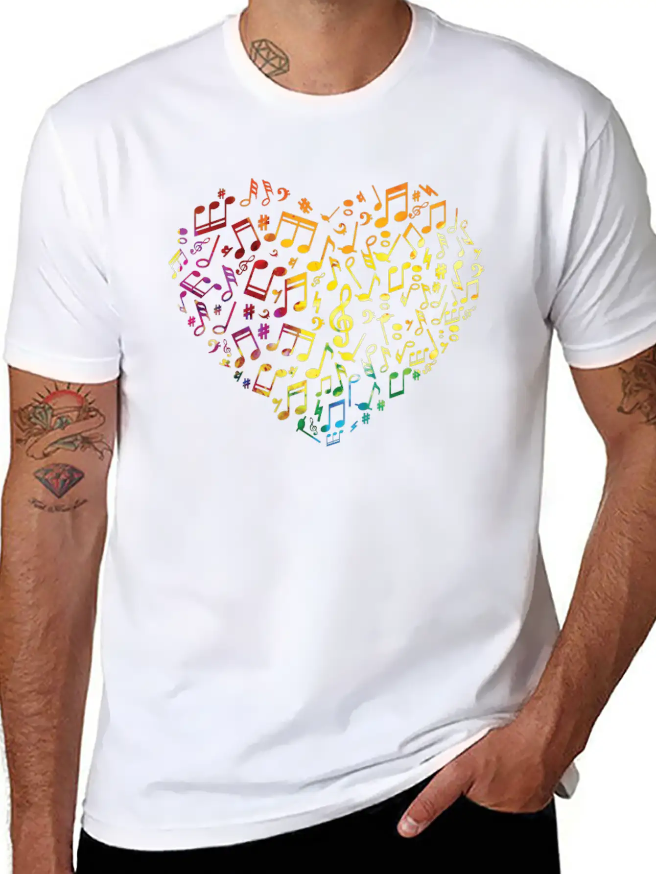 Violin Violinist Heart Watercolor Stylish Everyday T-Shirt – Unisex Basic Cotton Tee