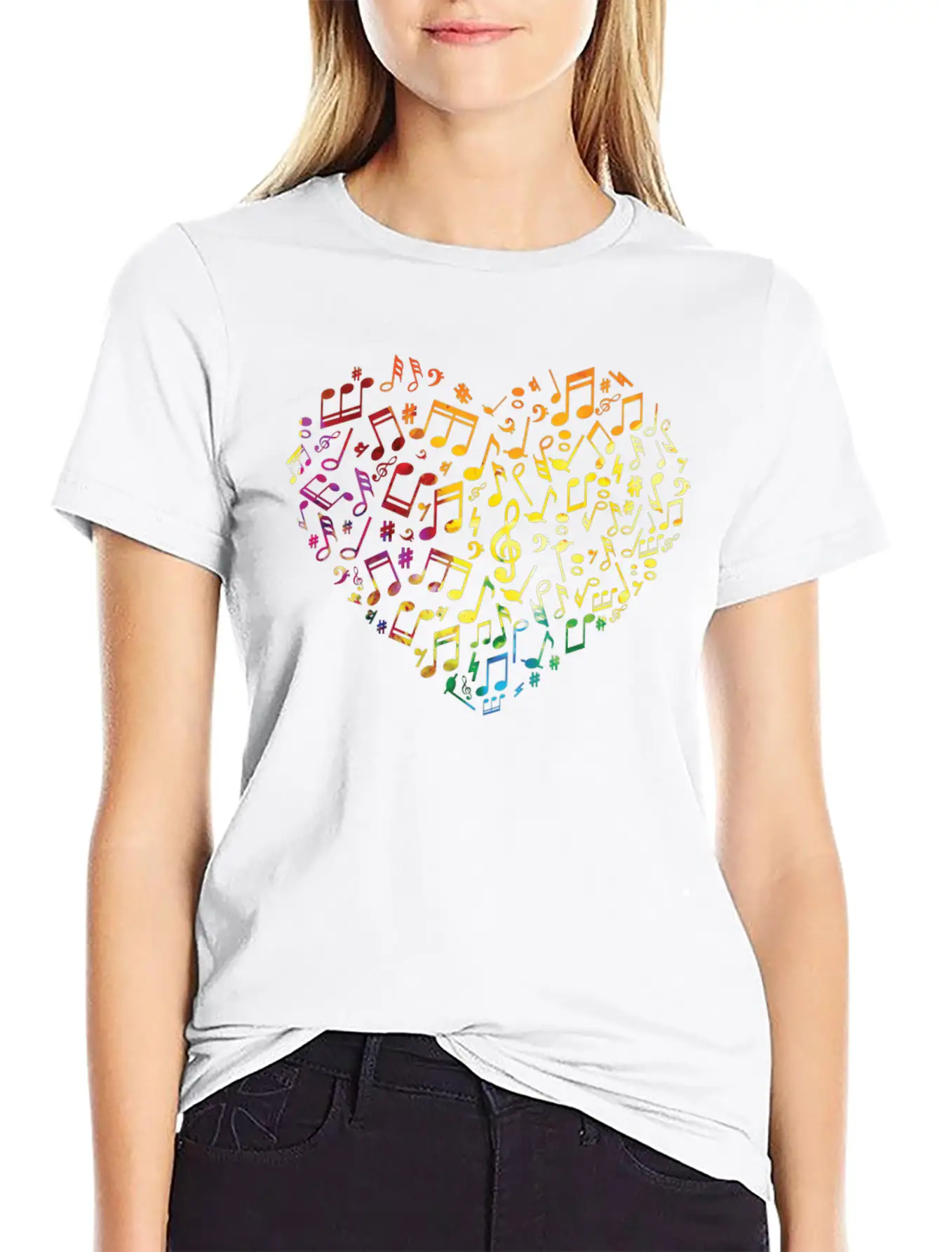Violin Violinist Heart Watercolor Stylish Everyday T-Shirt – Unisex Basic Cotton Tee