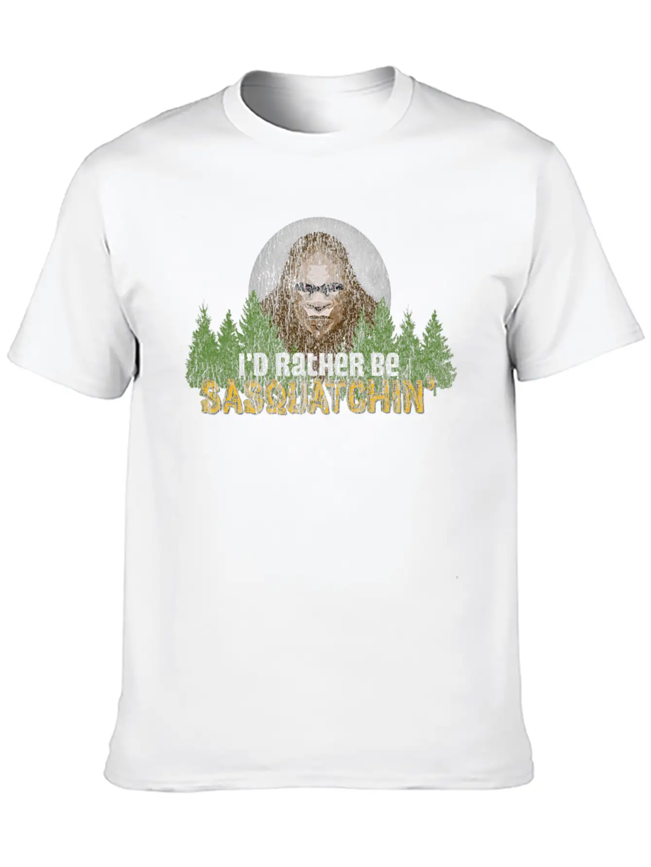 Visit Camp Sasquatch Camping Moon Bigfoot Basic Graphic T-Shirt – Daily Comfort In Soft Cotton