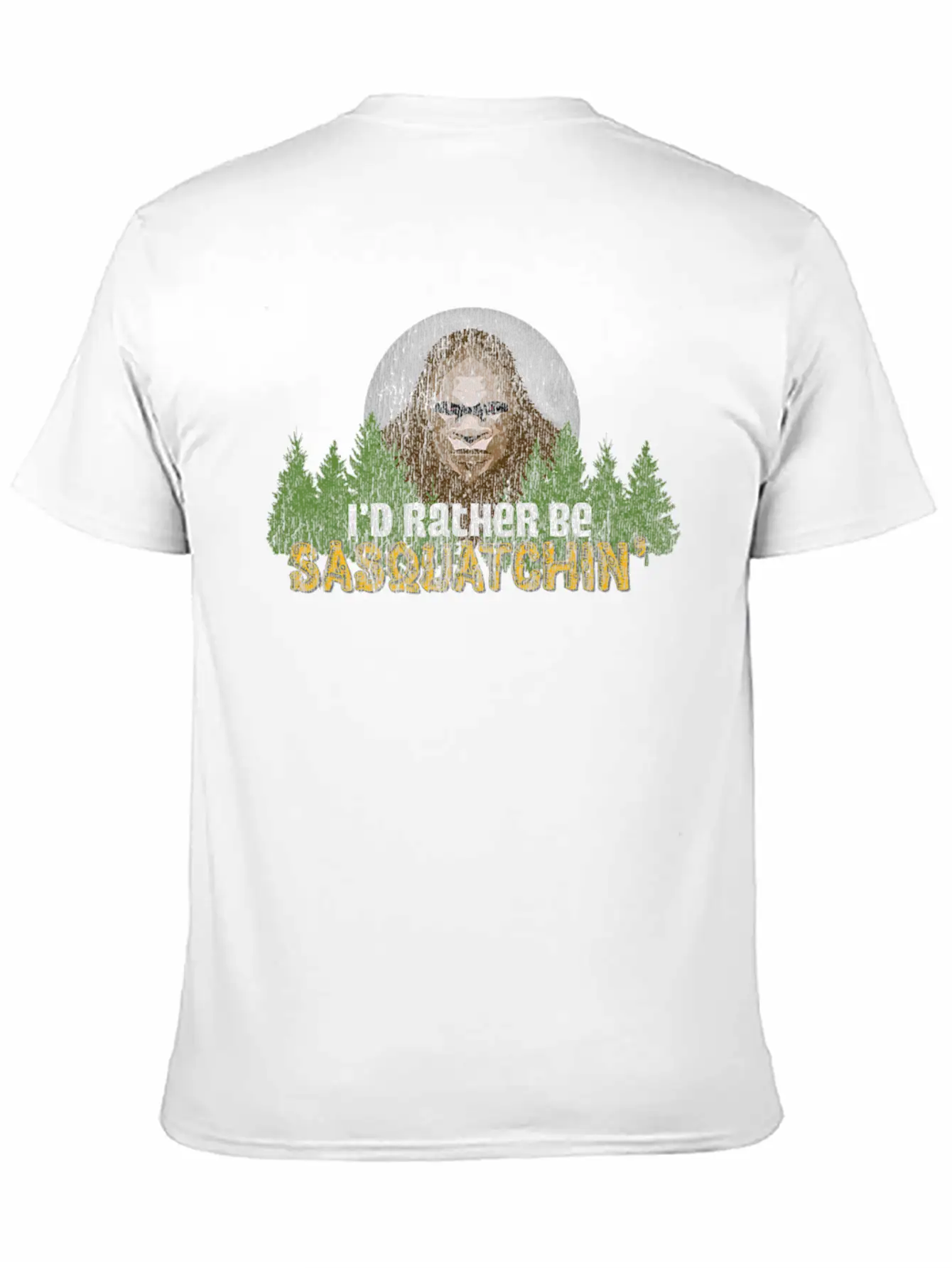 Visit Camp Sasquatch Camping Moon Bigfoot Basic Graphic T-Shirt – Daily Comfort In Soft Cotton