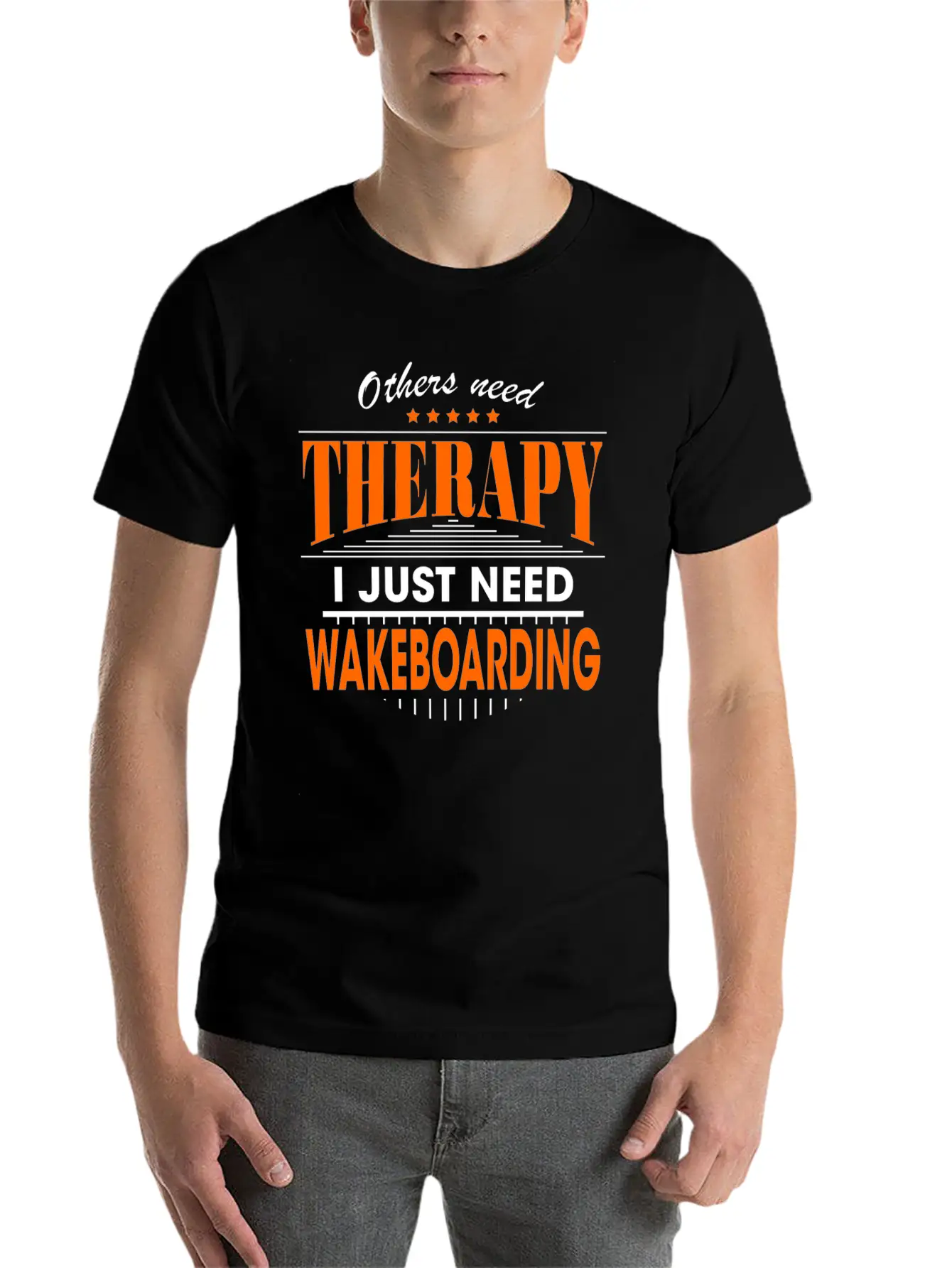 Wakeboarding Is My Therapy Stylish Everyday T-Shirt – Unisex Basic Cotton Tee