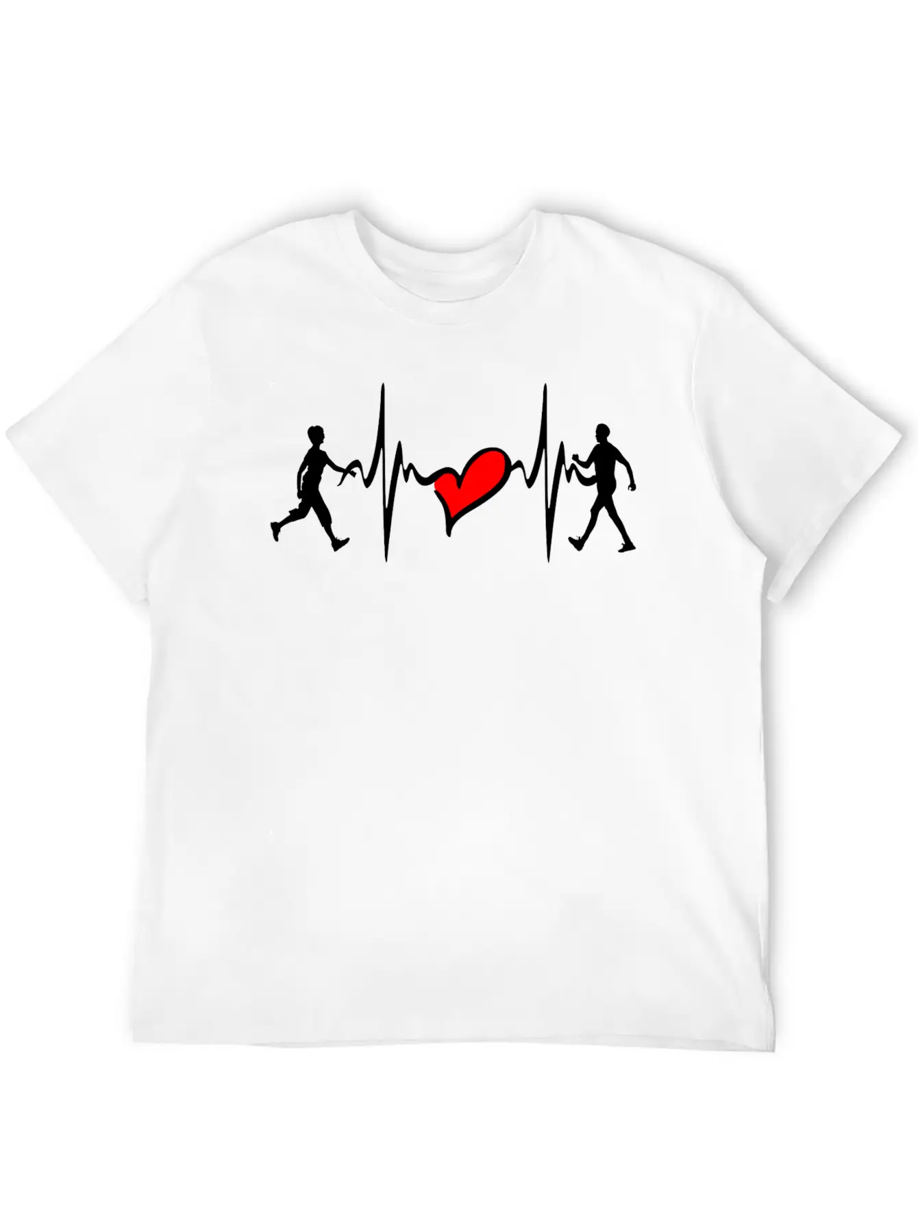 Walkers Walk Towards Each Other Heart Basic Graphic T-Shirt – Daily Comfort In Soft Cotton