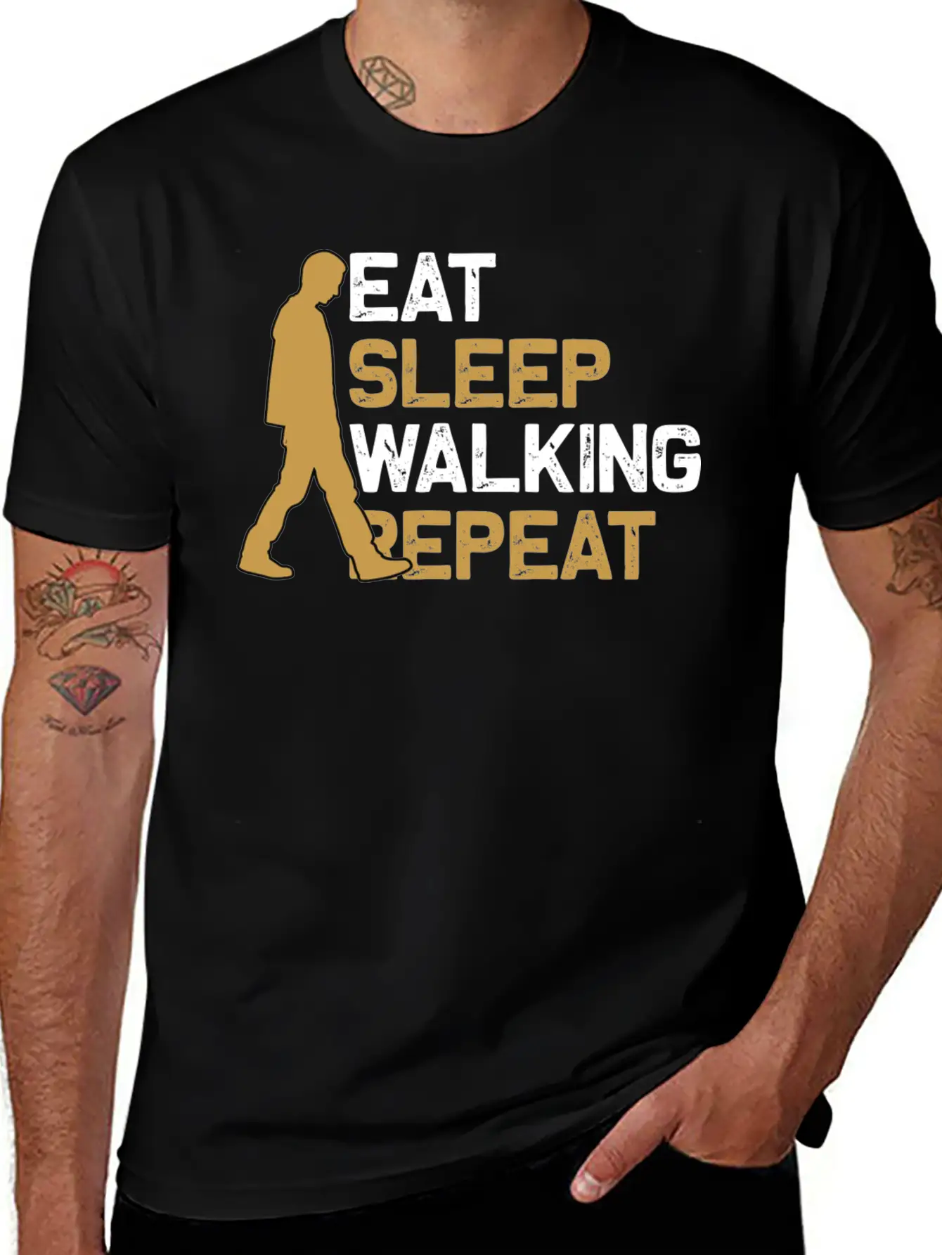 Walking Eat Sleep Basic Graphic T-Shirt – Daily Comfort In Soft Cotton
