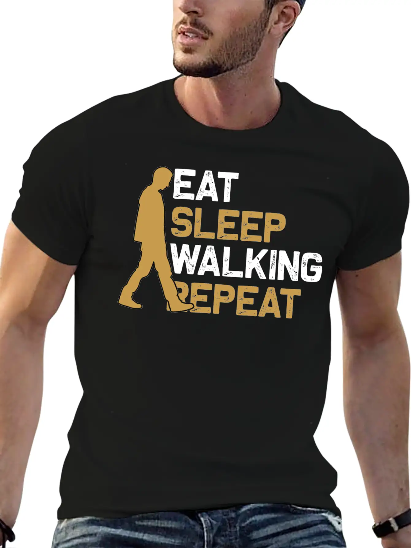 Walking Eat Sleep Basic Graphic T-Shirt – Daily Comfort In Soft Cotton