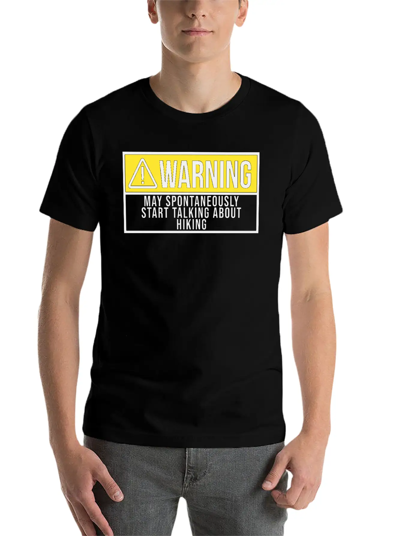Warning Sports Hiking Hiker Hike Stylish Everyday T-Shirt – Unisex Basic Cotton Tee