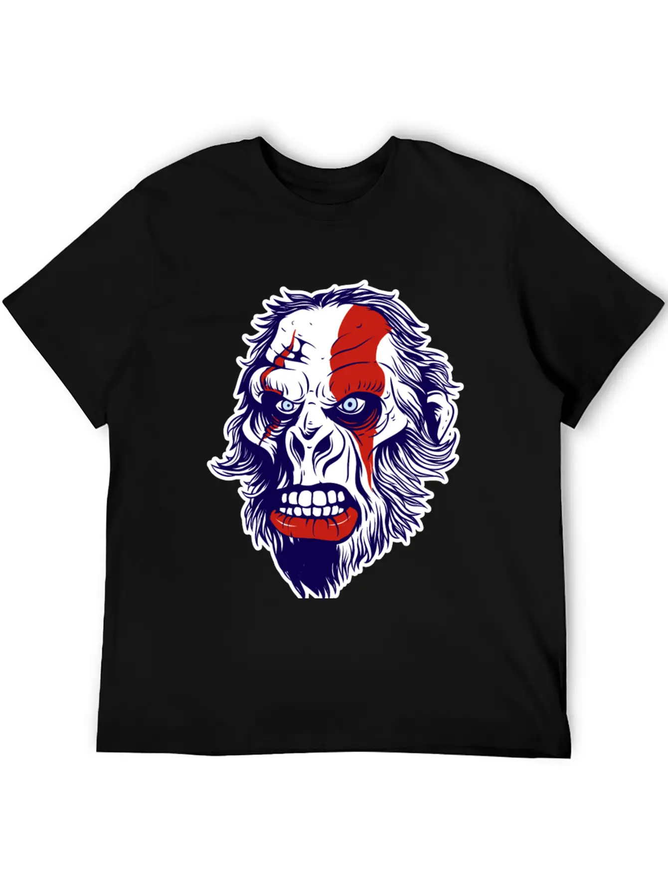 Warrior Gorilla Ape Face Basic Graphic T-Shirt – Daily Comfort In Soft Cotton