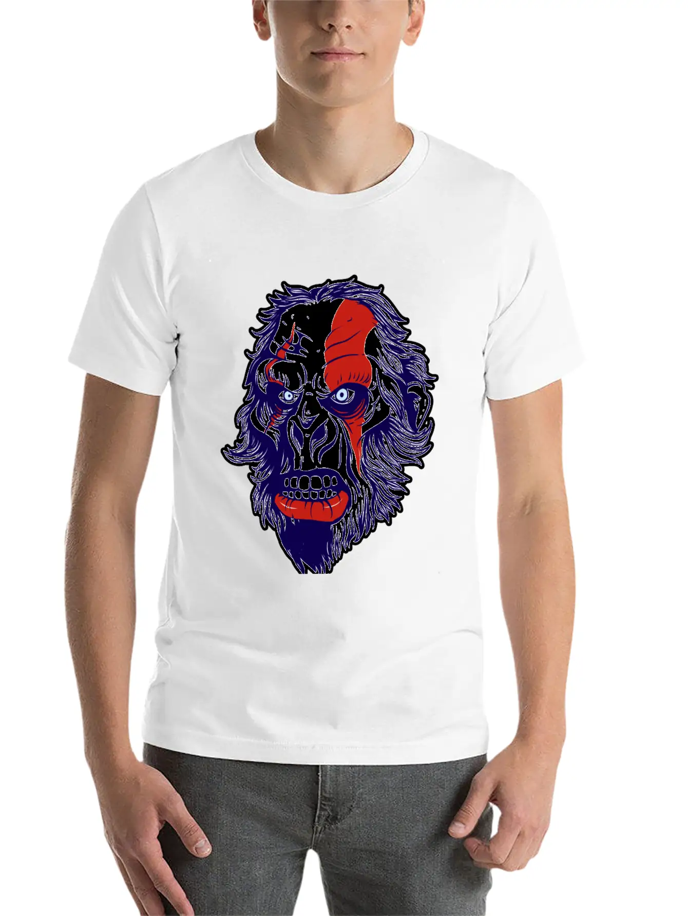 Warrior Gorilla Ape Face Basic Graphic T-Shirt – Daily Comfort In Soft Cotton