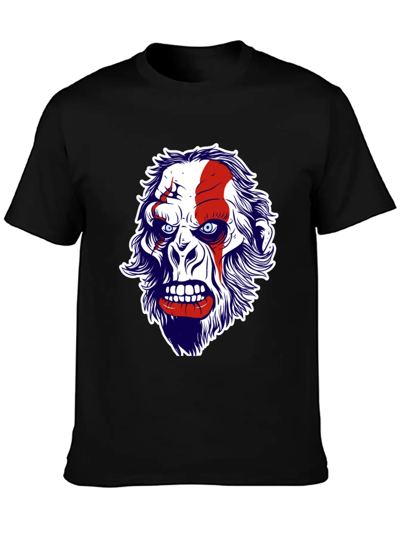 Warrior Gorilla Ape Face Basic Graphic T-Shirt – Daily Comfort In Soft Cotton