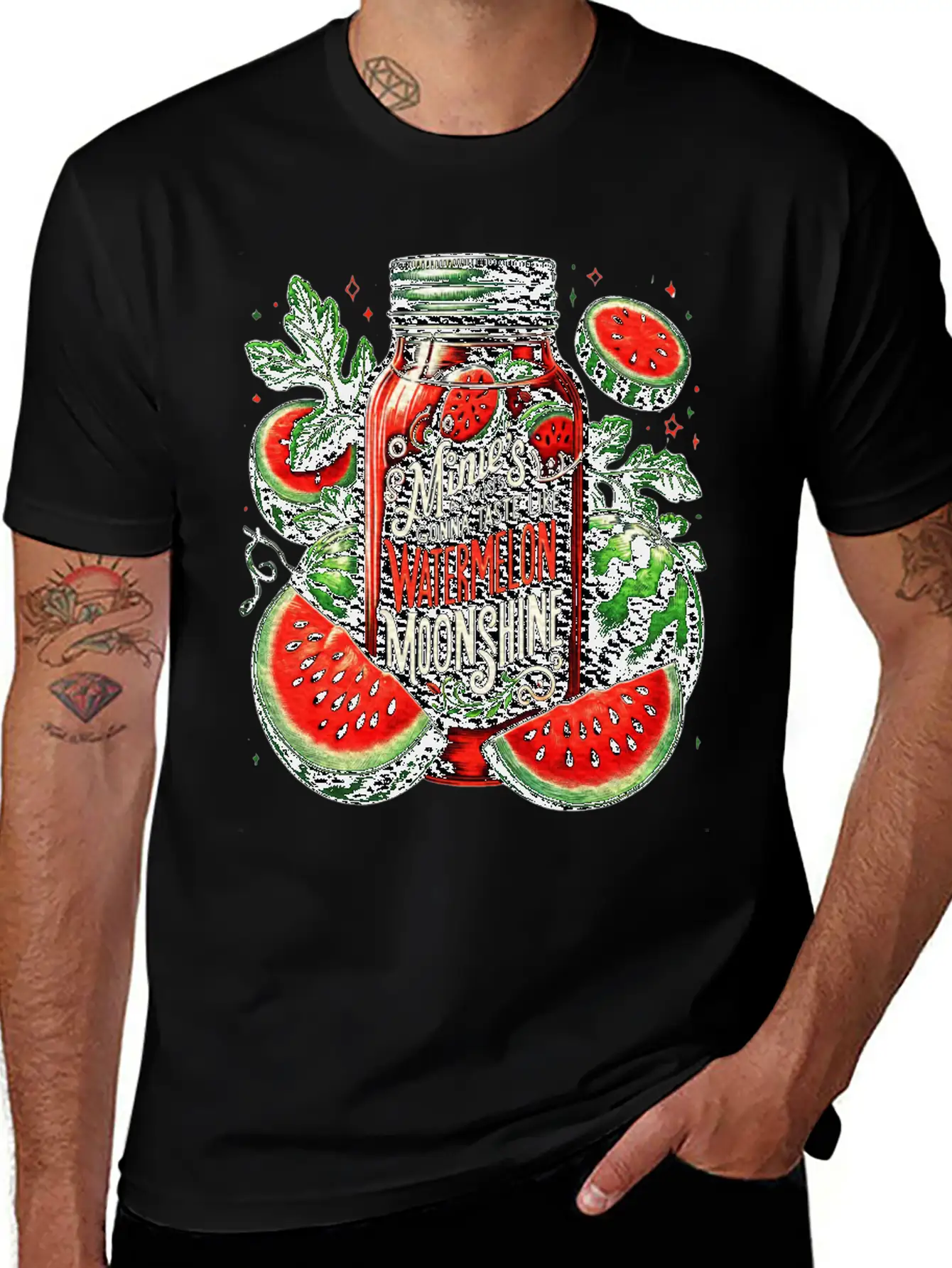 Watermelon Moonshine Country Music Essential Cotton Tee For Daily Outfits – Unisex Style