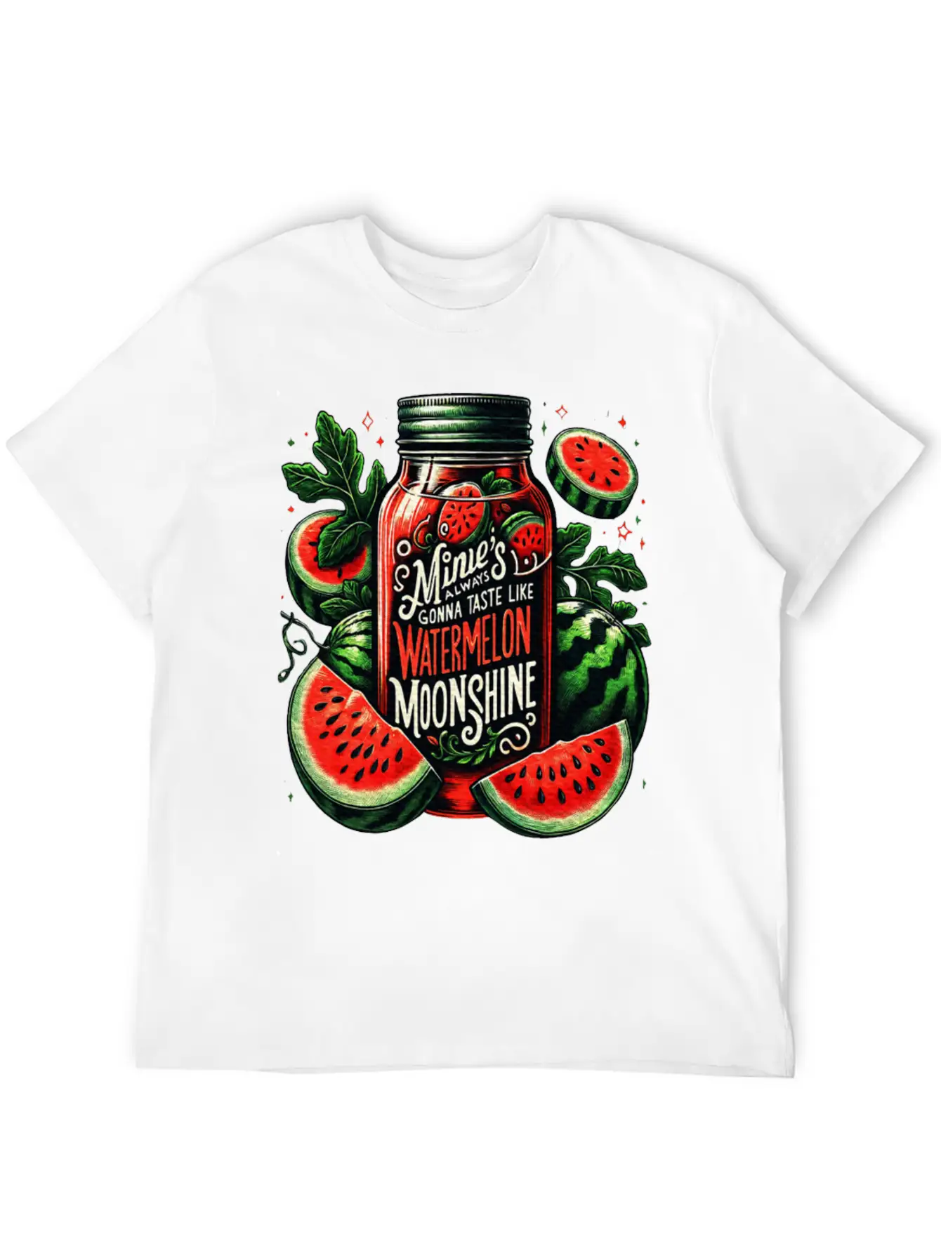Watermelon Moonshine Country Music Essential Cotton Tee For Daily Outfits – Unisex Style