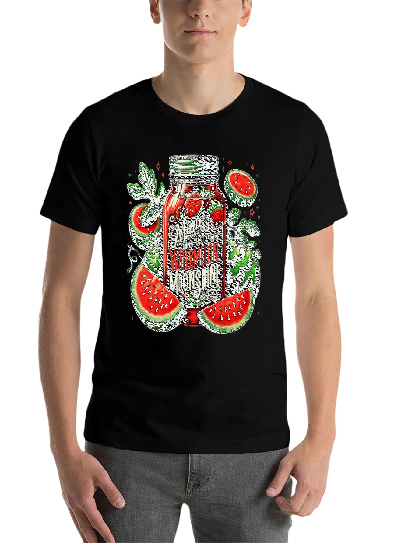 Watermelon Moonshine Country Music Essential Cotton Tee For Daily Outfits – Unisex Style