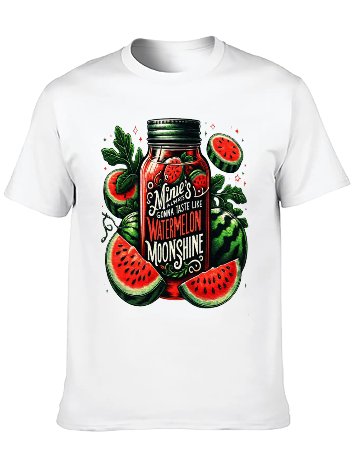 Watermelon Moonshine Country Music Essential Cotton Tee For Daily Outfits – Unisex Style