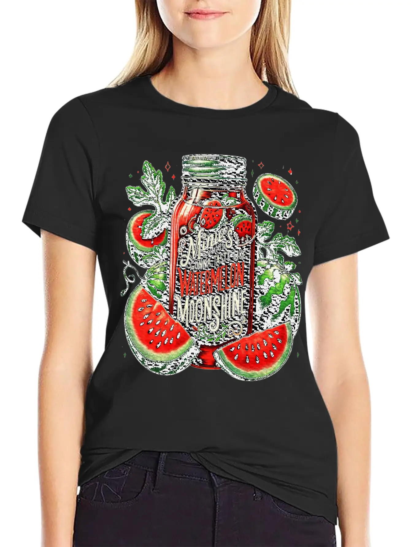 Watermelon Moonshine Country Music Essential Cotton Tee For Daily Outfits – Unisex Style