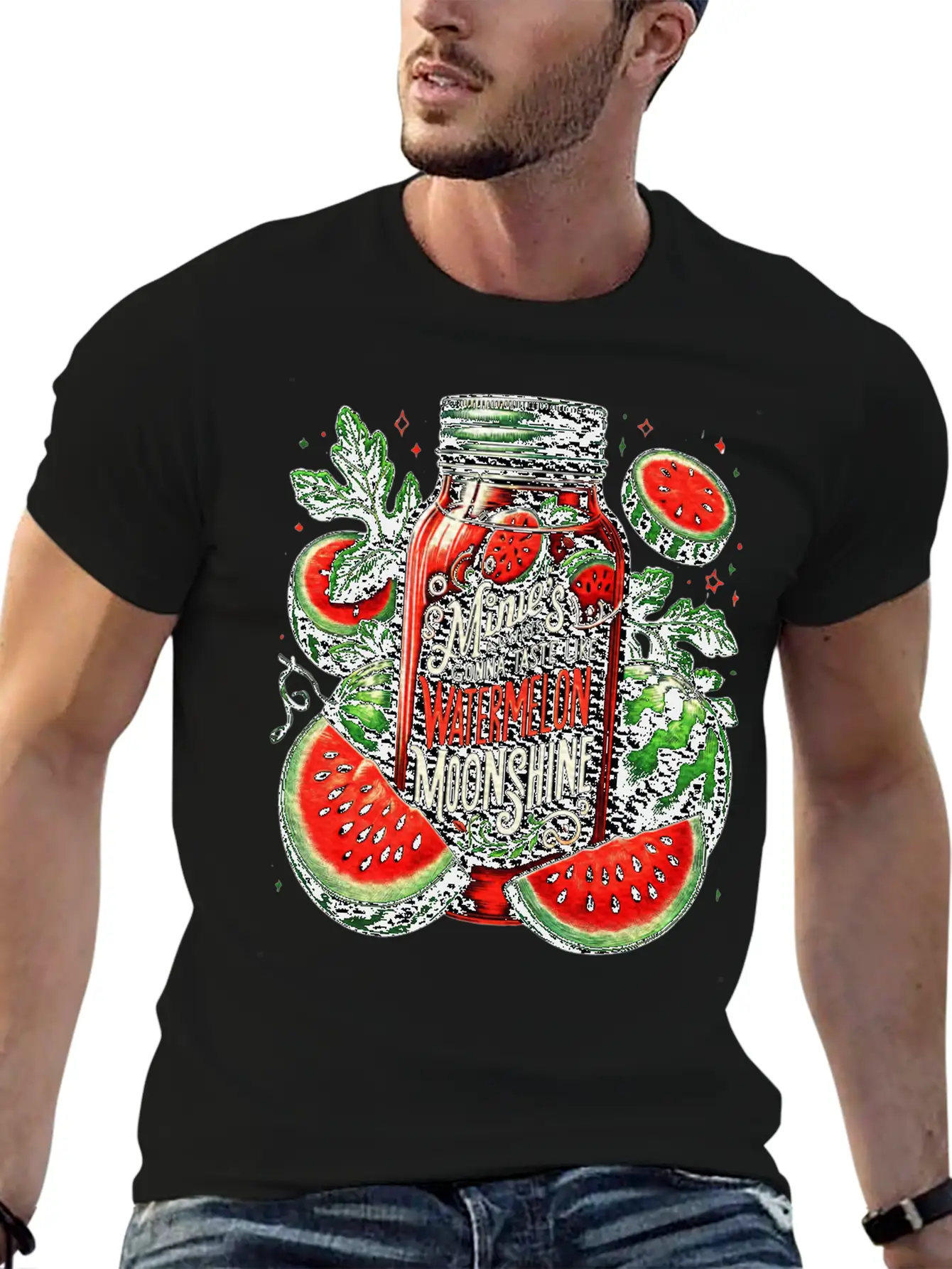 Watermelon Moonshine Country Music Essential Cotton Tee For Daily Outfits – Unisex Style