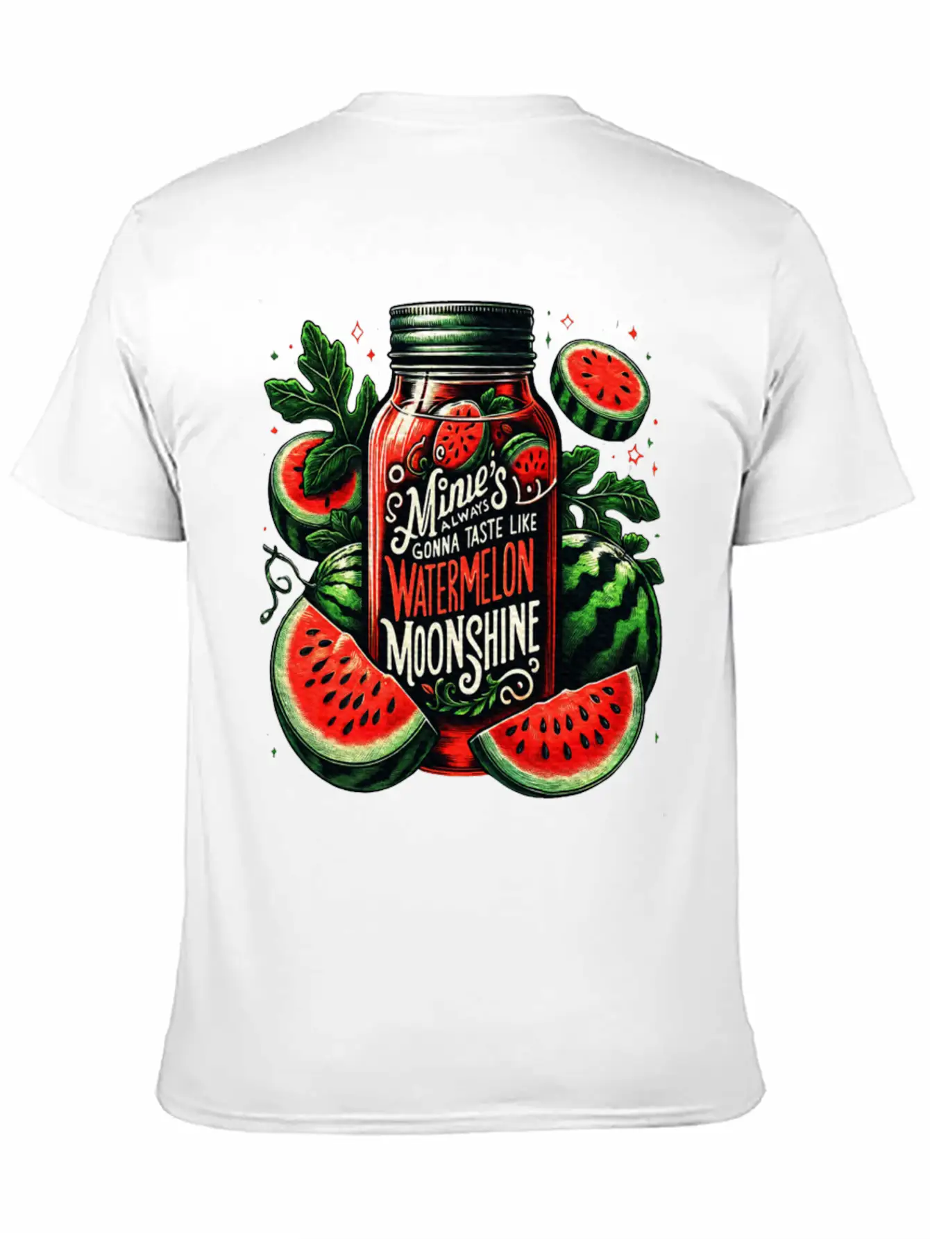 Watermelon Moonshine Country Music Essential Cotton Tee For Daily Outfits – Unisex Style