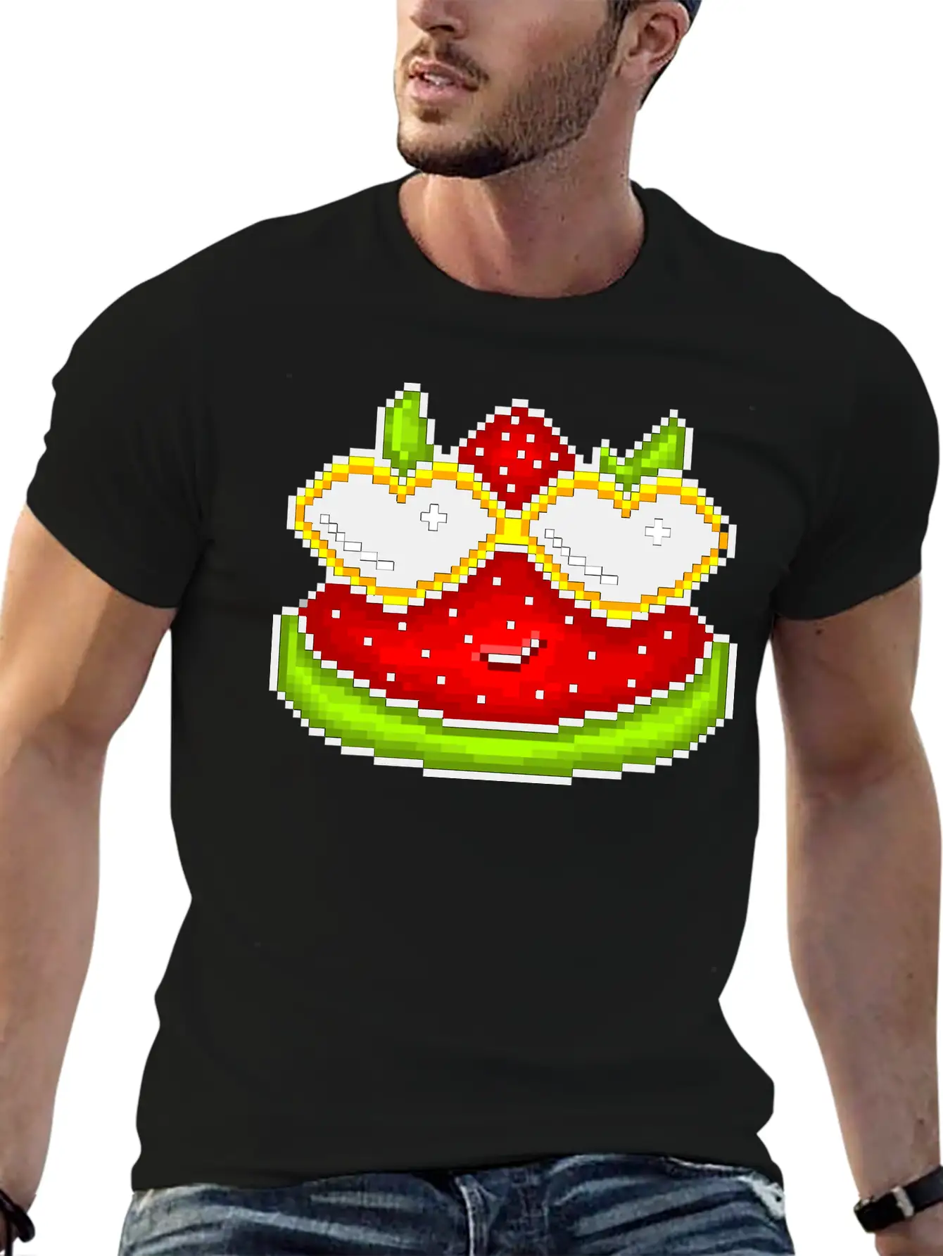 Watermelon Sticker Stylish Everyday T-Shirt – Unisex Basic Cotton Tee