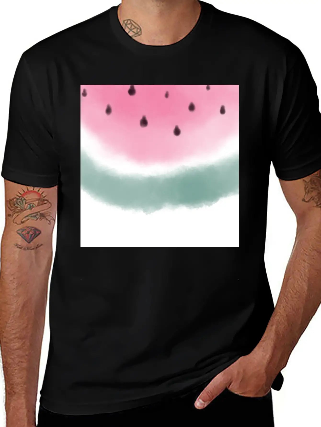 Watermelon Watercolor Relaxed Everyday Tee – Lightweight And Durable Cotton