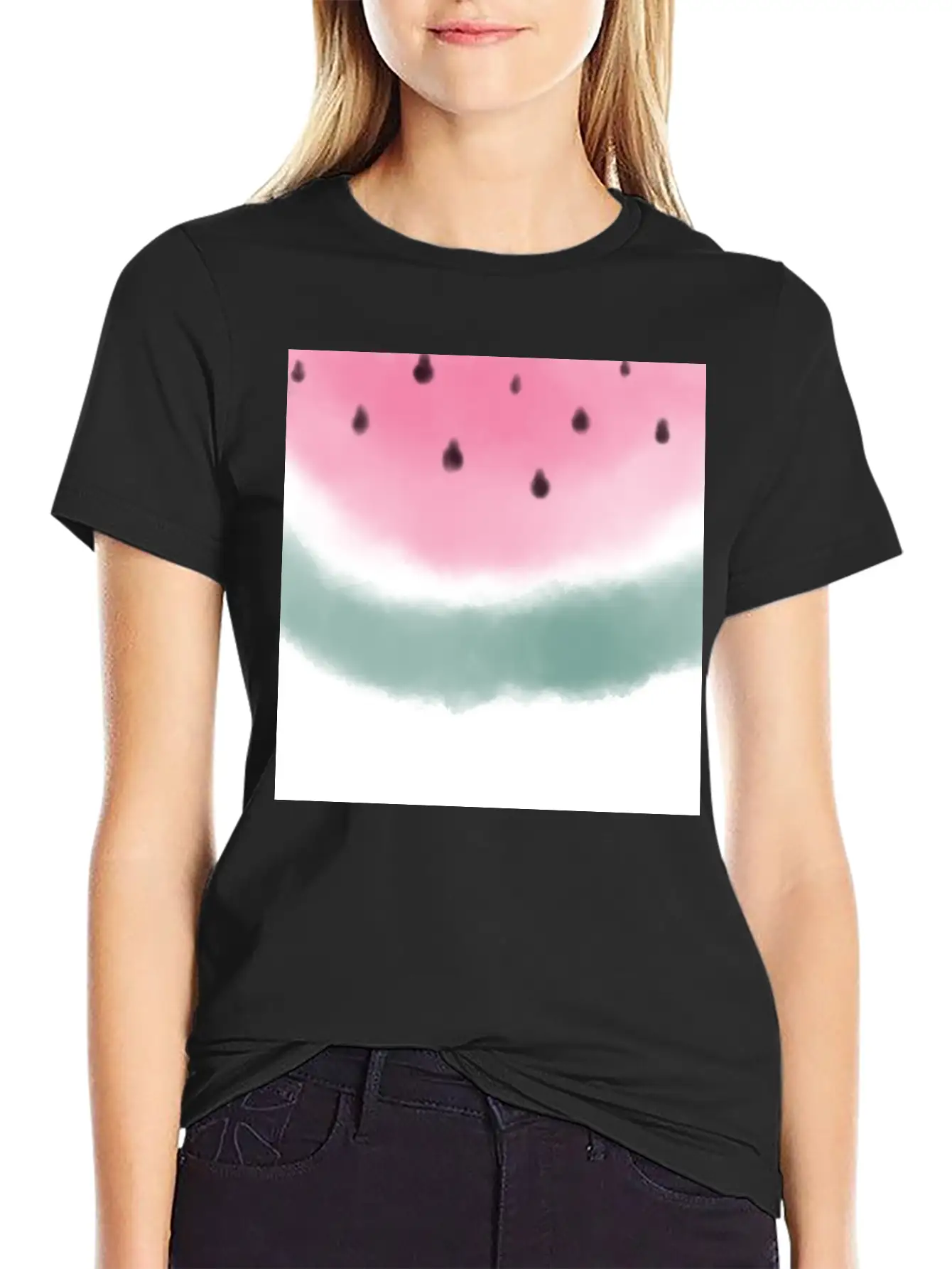 Watermelon Watercolor Relaxed Everyday Tee – Lightweight And Durable Cotton