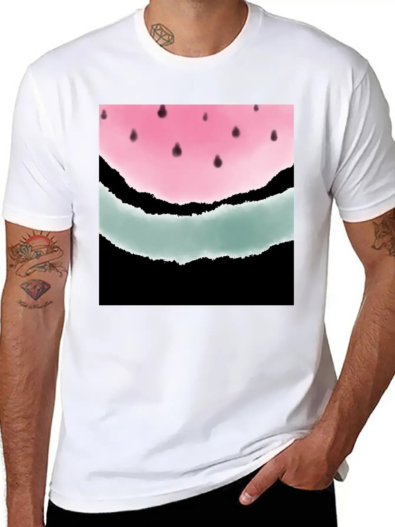Watermelon Watercolor Relaxed Everyday Tee – Lightweight And Durable Cotton