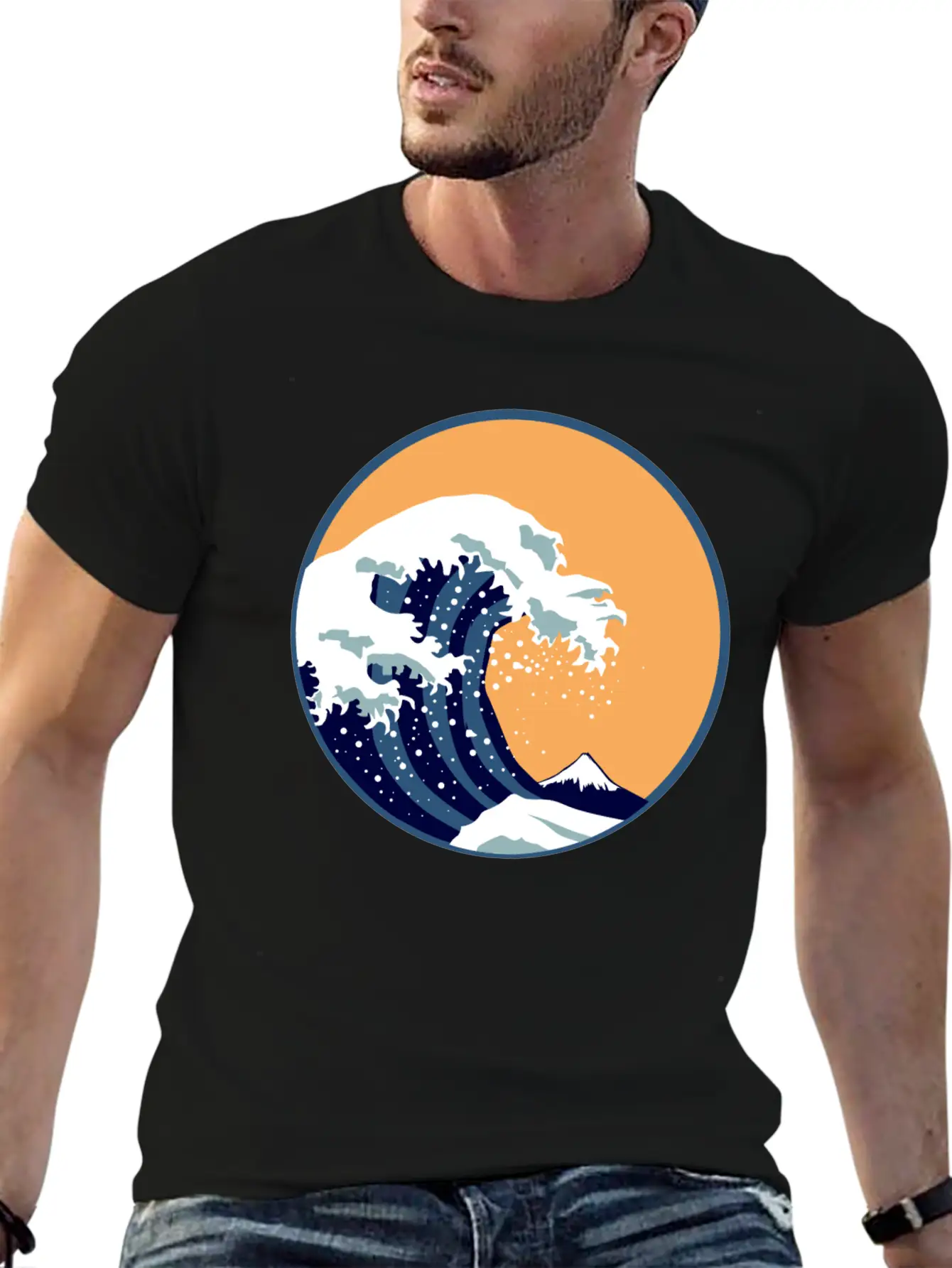 Waves The Great Wave Off Kanagawa Retro Art Gift Basic Graphic T-Shirt – Daily Comfort In Soft Cotton