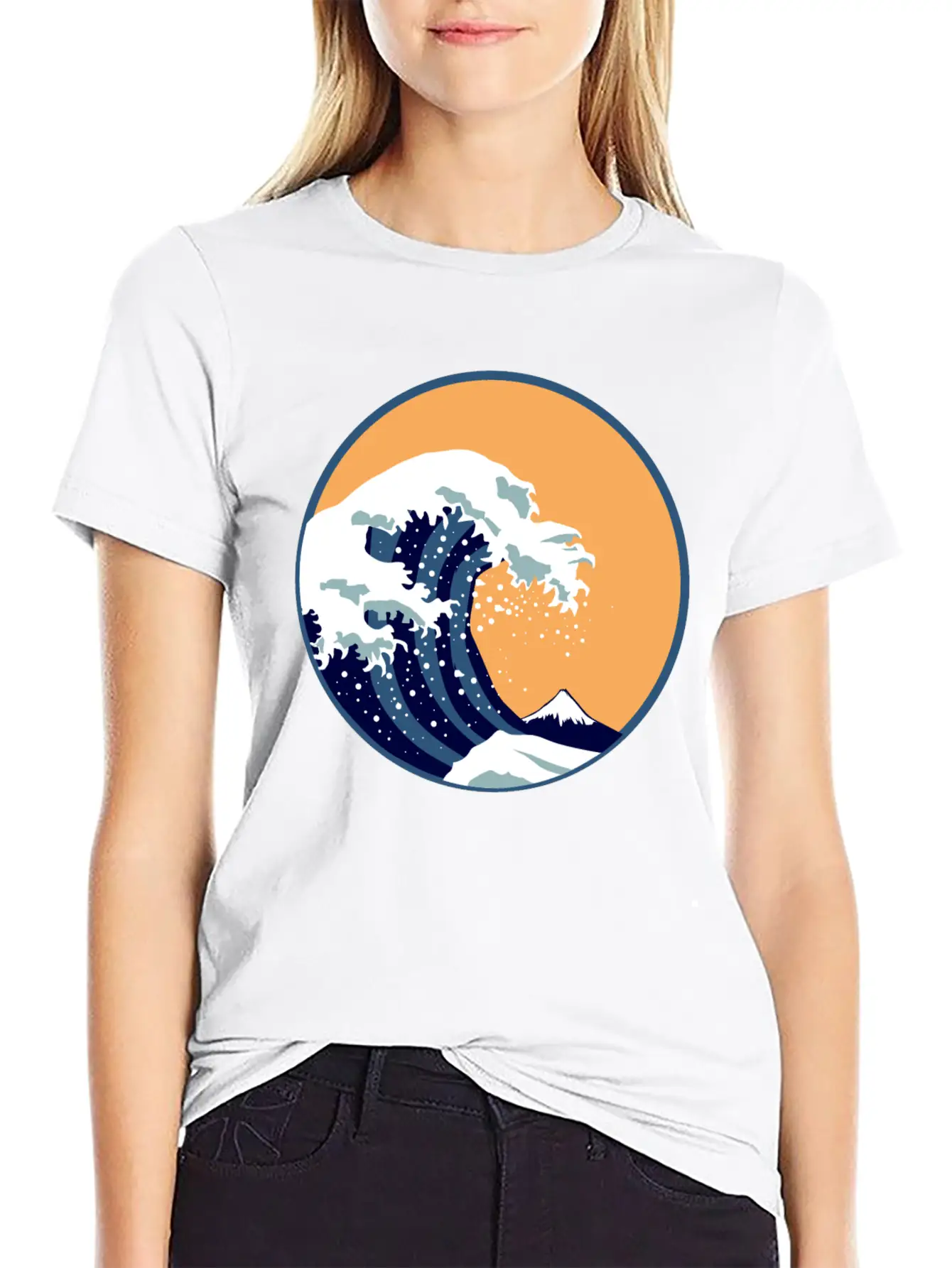 Waves The Great Wave Off Kanagawa Retro Art Gift Basic Graphic T-Shirt – Daily Comfort In Soft Cotton