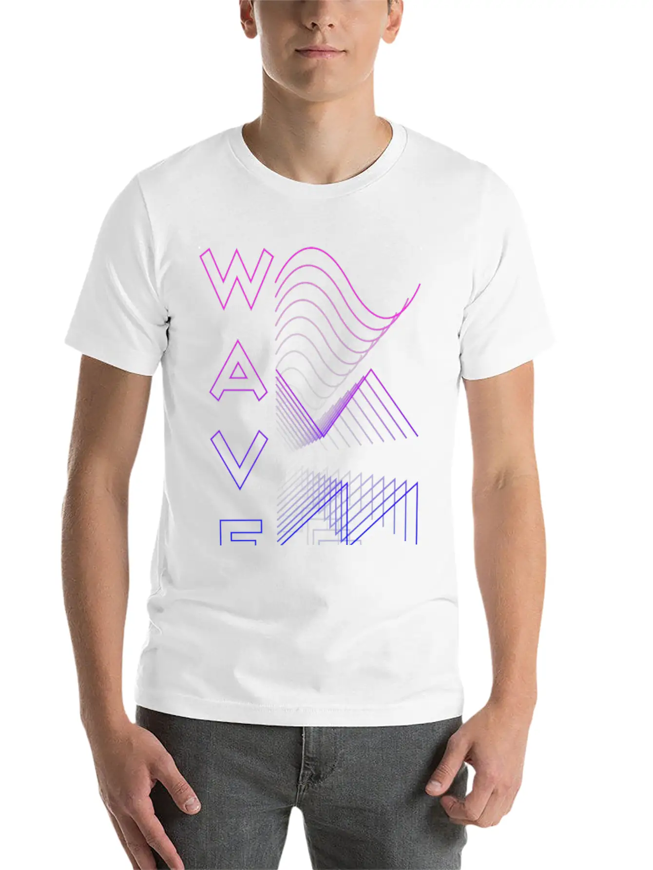 Waves Waveform Audio Analog Design Modular Gift Lightweight Cotton T-Shirt – Daily Comfort Graphic Shirt