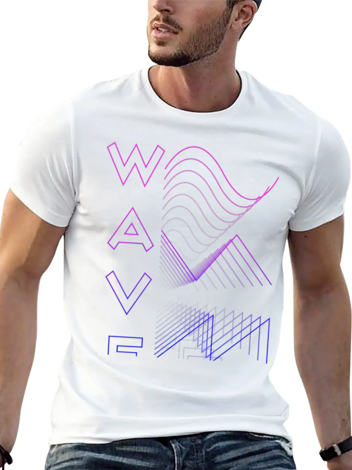 Waves Waveform Audio Analog Design Modular Gift Lightweight Cotton T-Shirt – Daily Comfort Graphic Shirt